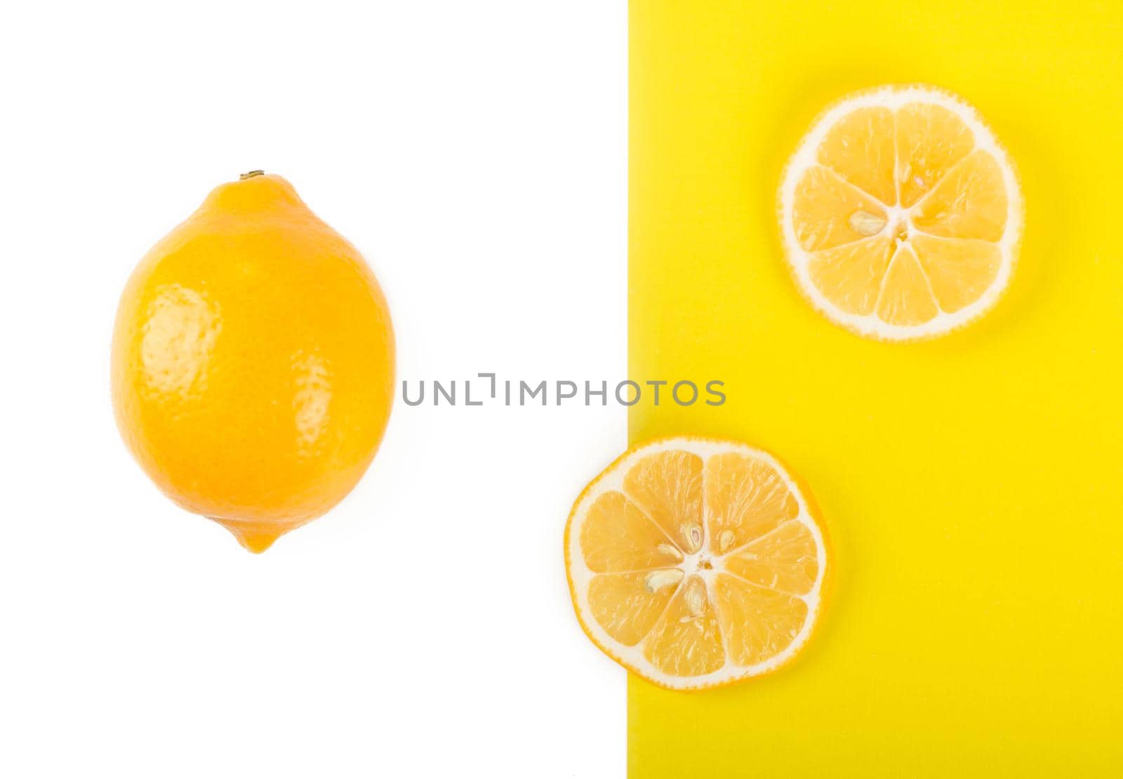 Creative layout made of lemon. Flat lay. Food concept.