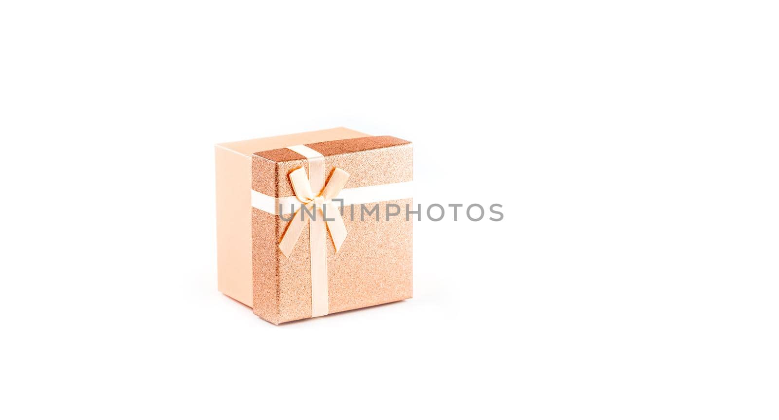 Pink gift box with bow isolated on white background by galinasharapova