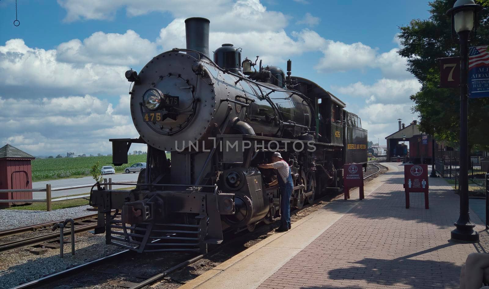 Restored Steam Engine Being Greased and Made Ready for a Day of Work