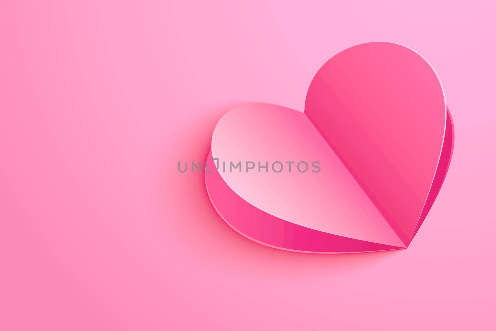 Valentines day background with paper shape hearts on pink pastel. by kaisorn