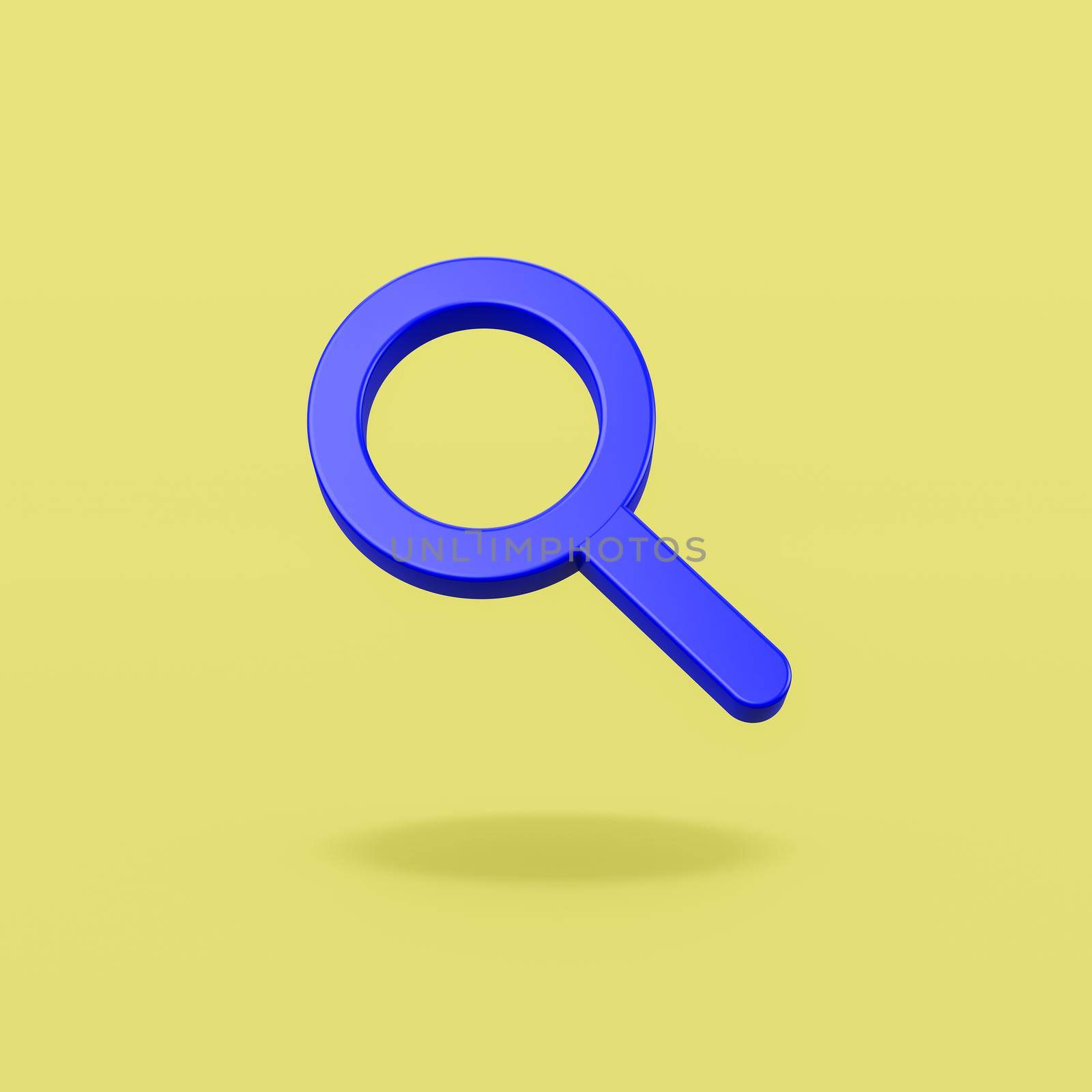 Magnifier Glass Symbol on Yellow Background by make