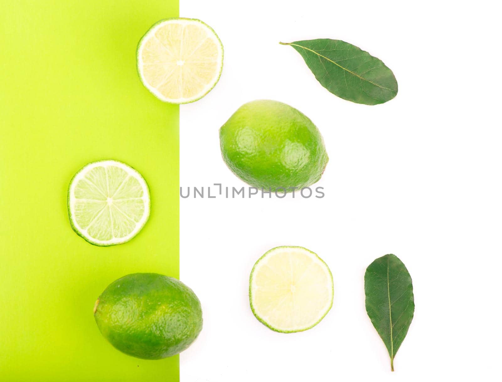 Creative layout made of lime. Flat lay. by aprilphoto