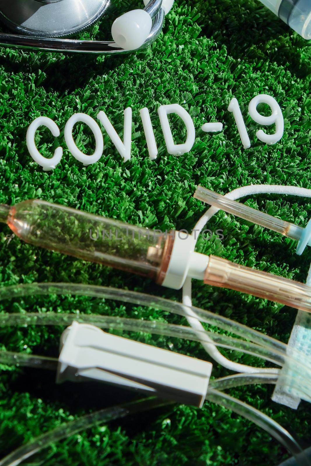 Coronavirus covid-19 medical still life concept background