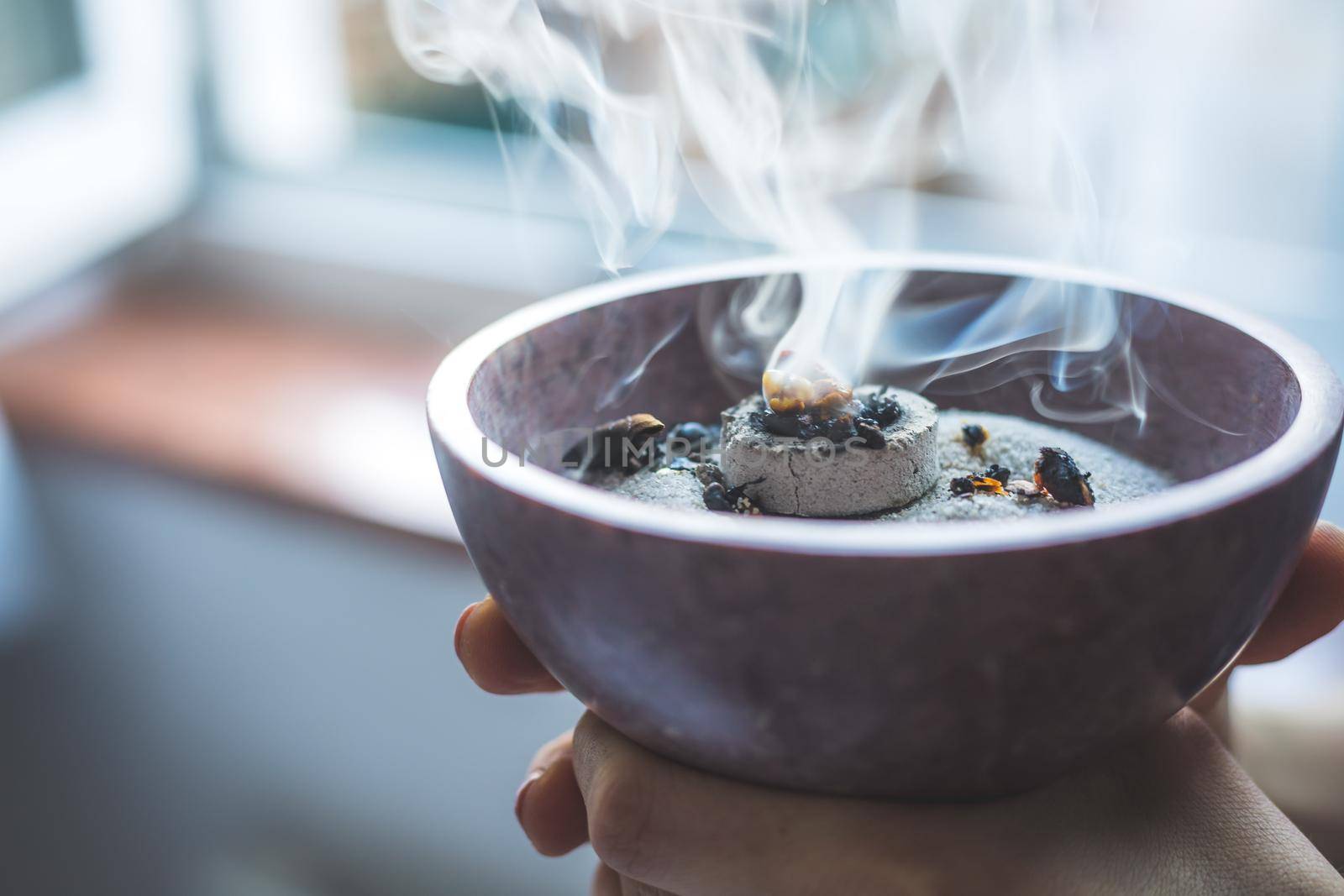 Christmas and New Year’s Ritual: Traditional esoteric incense, smoke