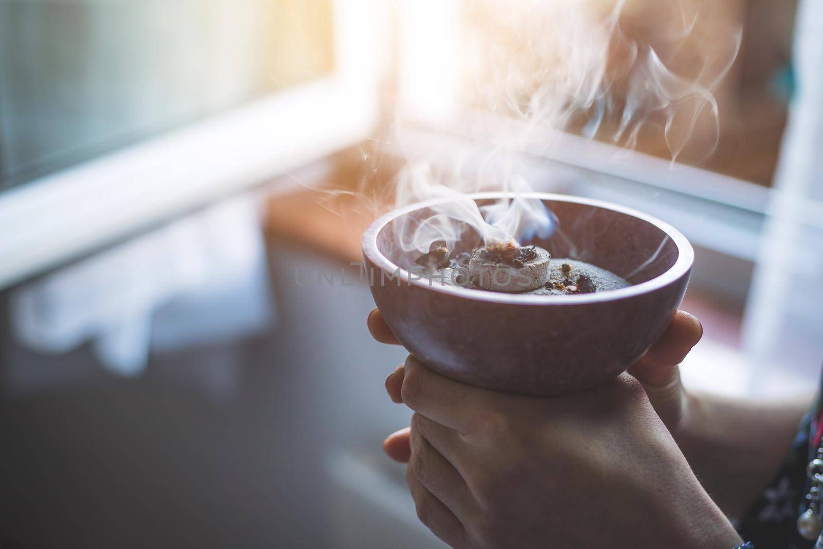 Christmas and New Year’s Ritual: Traditional esoteric incense, smoke