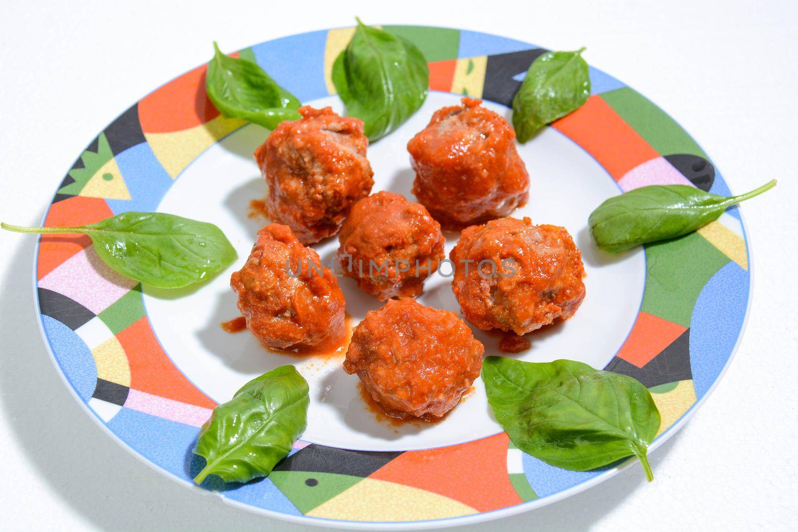 Meatballs Italian fine cuisine with tomato sauce