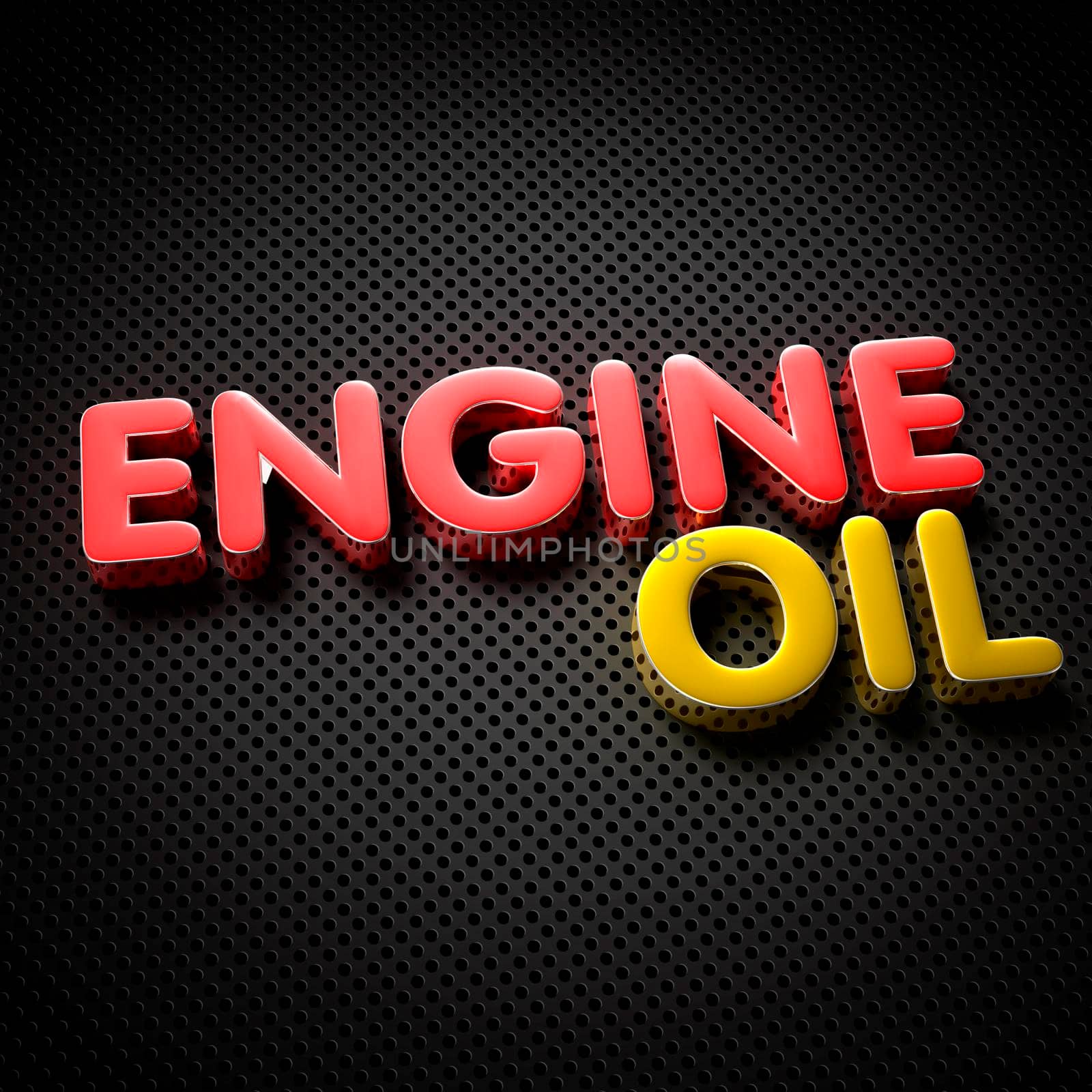 Engine oil 3D illustration on the black grid. by thitimontoyai