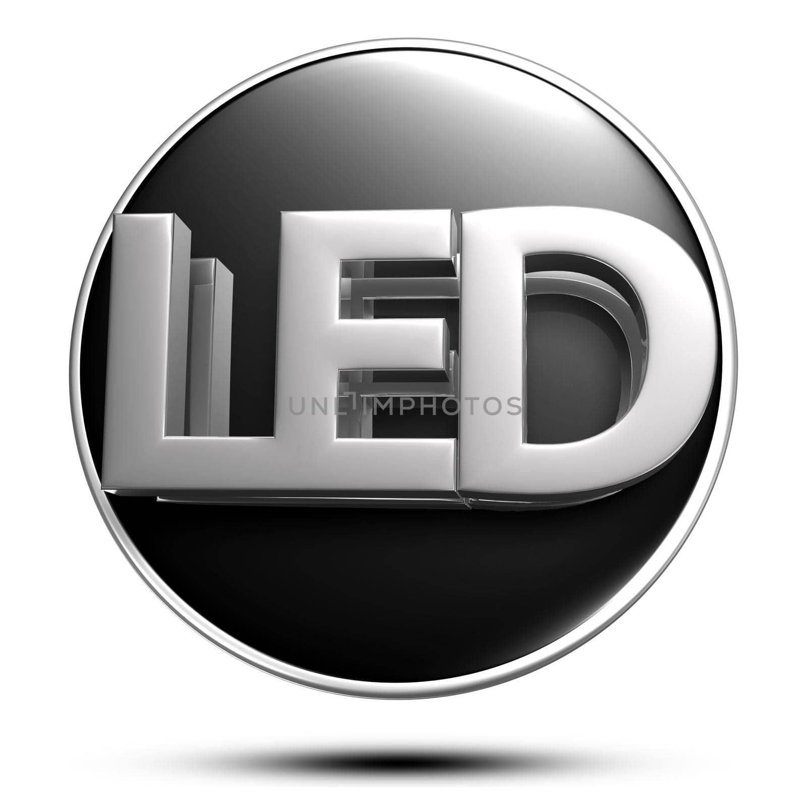 LED stainless steel isolated on white background illustration 3D rendering with Clipping Path. by thitimontoyai
