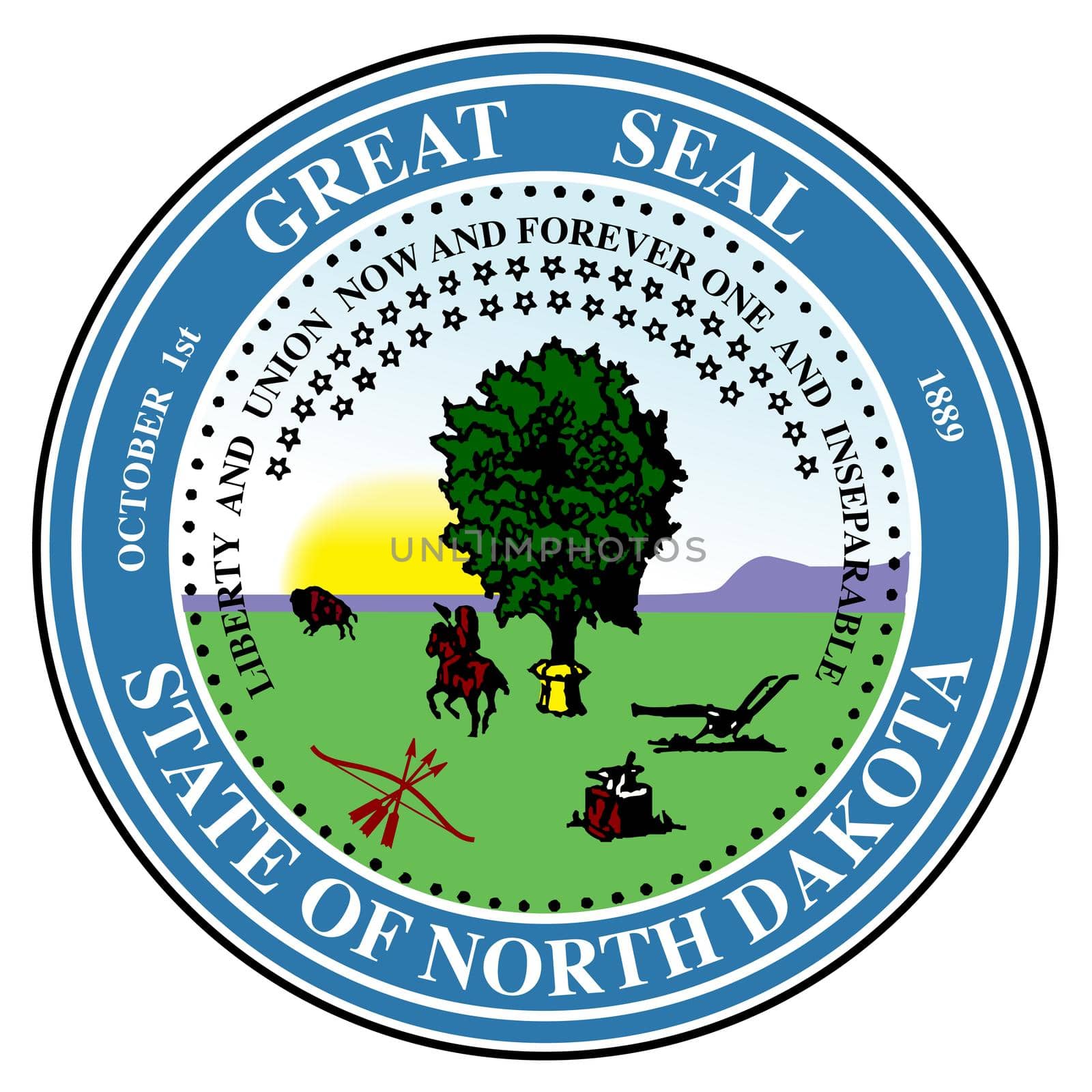 The seal of the state of North Dakota