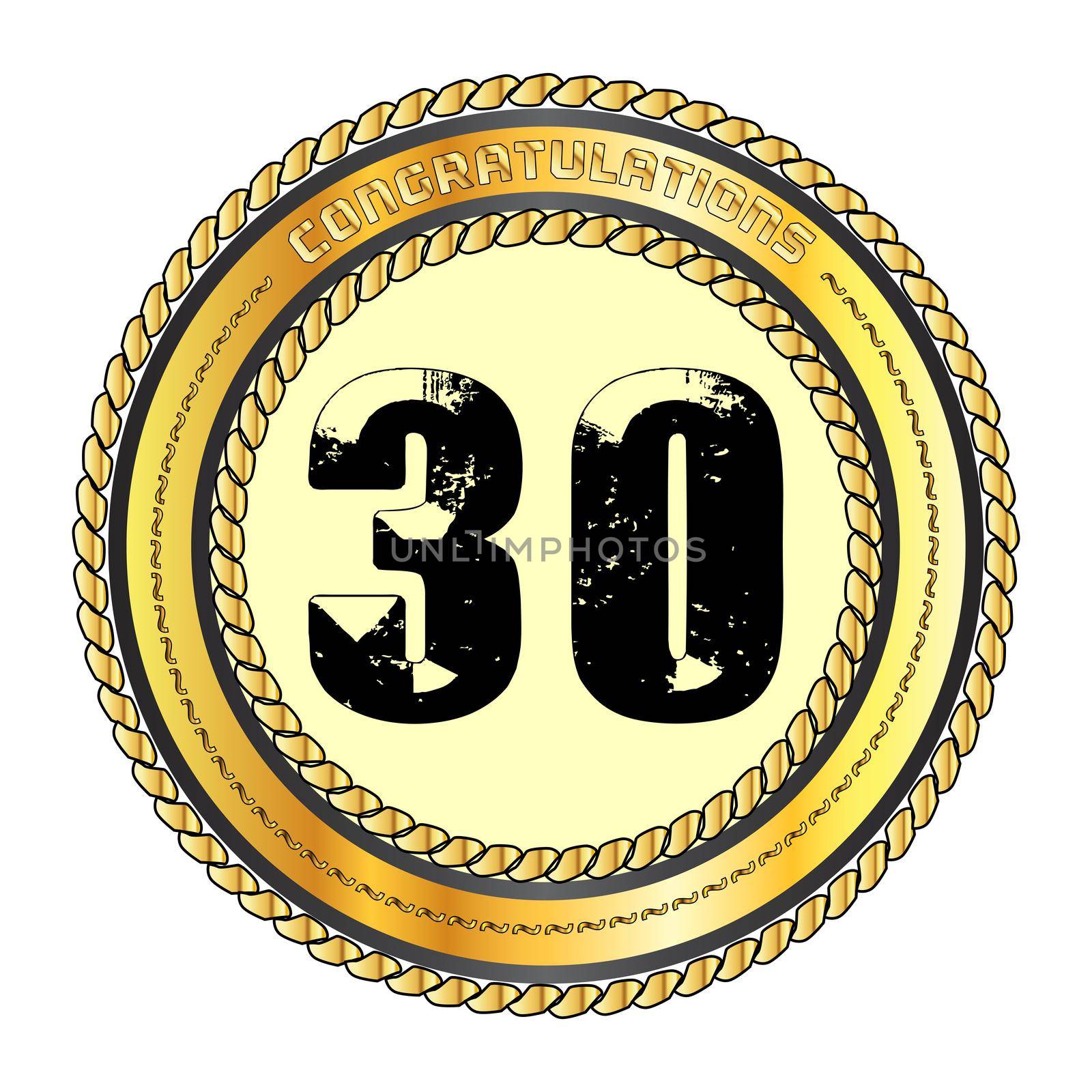 Thirty Gold Congratulations Border by Bigalbaloo