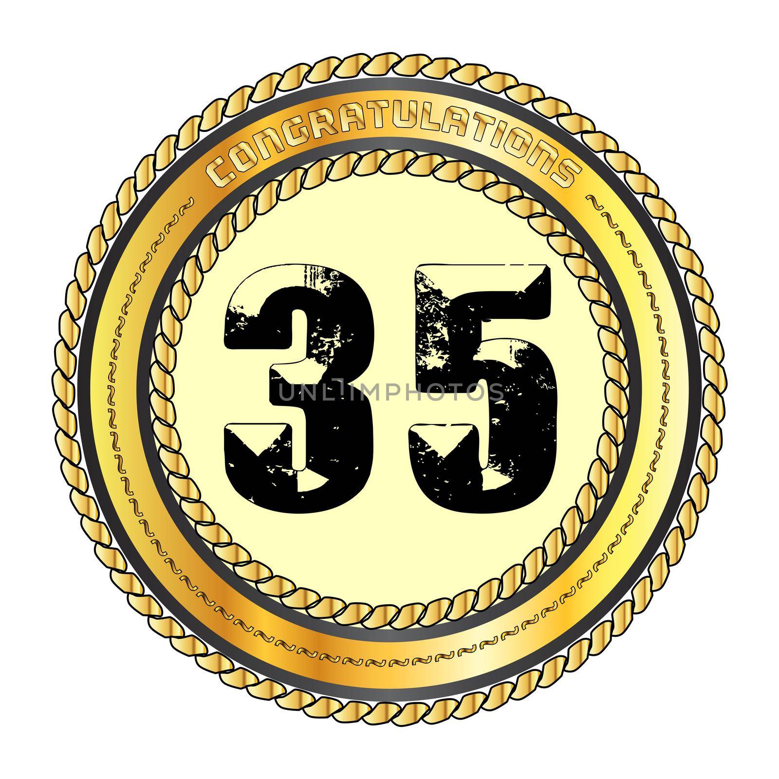 Thirty-five Gold Congratulations Border by Bigalbaloo