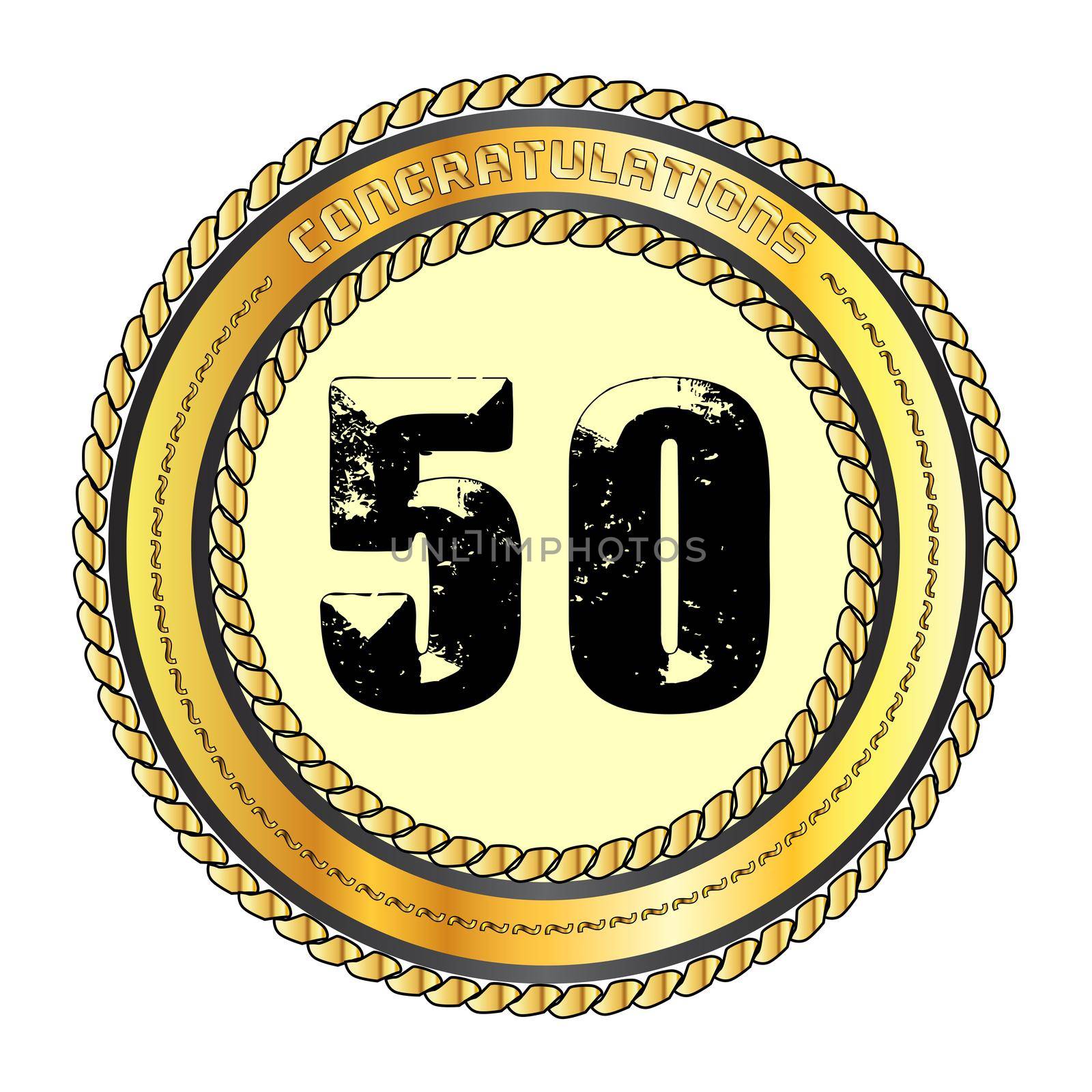 Fifty Gold Congratulations Border by Bigalbaloo
