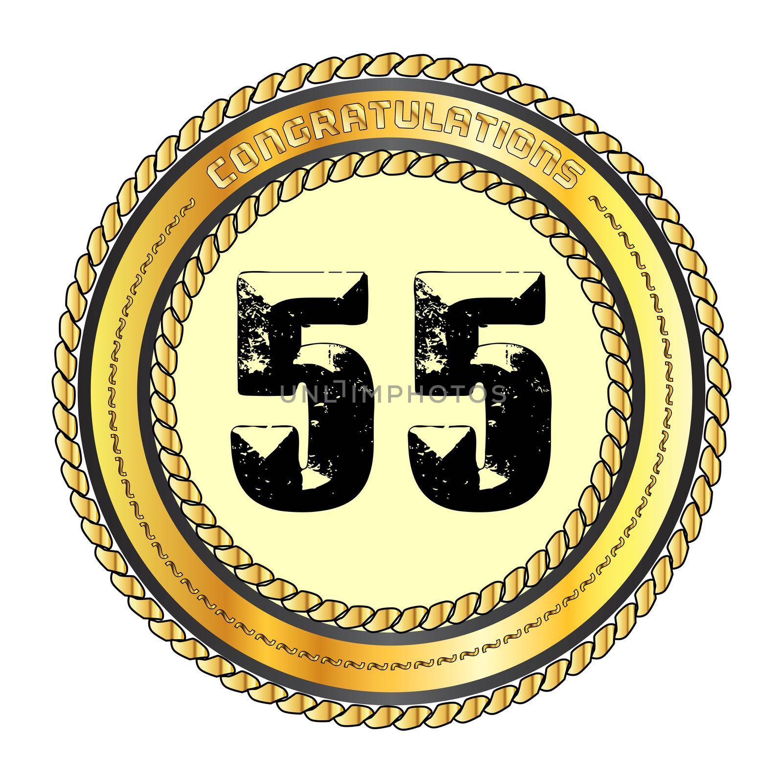Fifty-five Gold Congratulations Border by Bigalbaloo