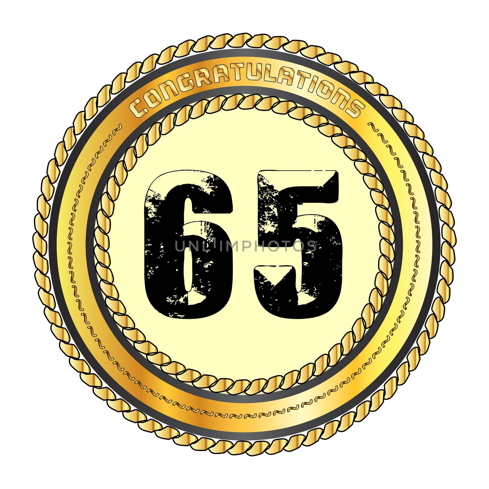 Sixty-five Gold Congratulations Border by Bigalbaloo