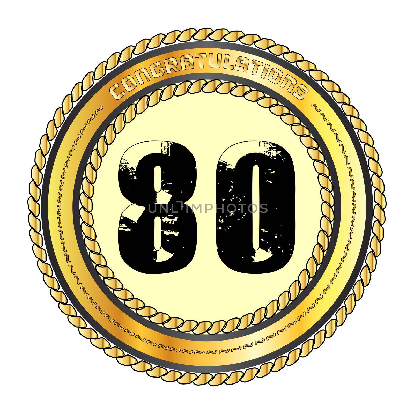 Eighty Gold Congratulations Border by Bigalbaloo