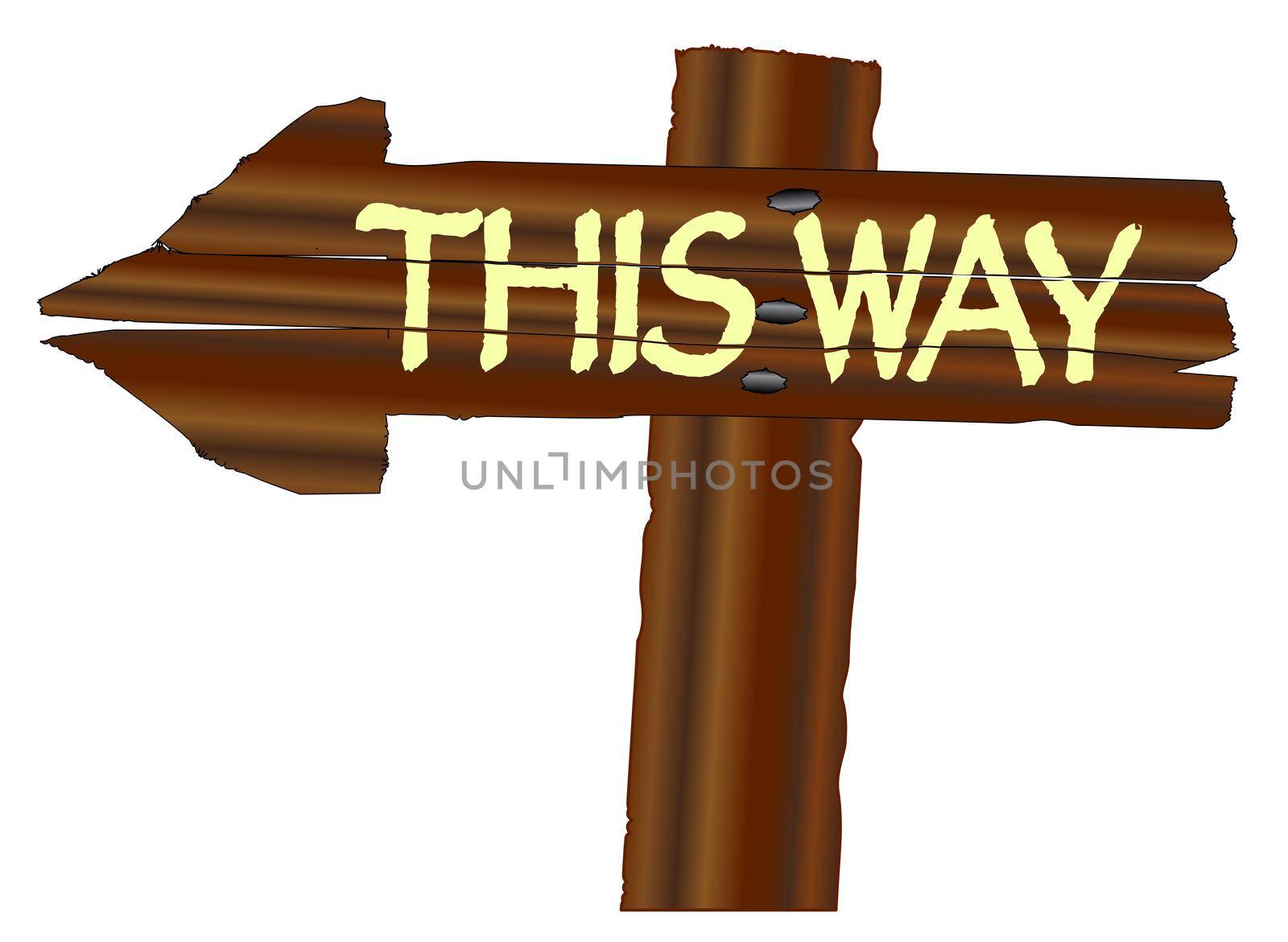 This Way Wooden Arrow Sign by Bigalbaloo