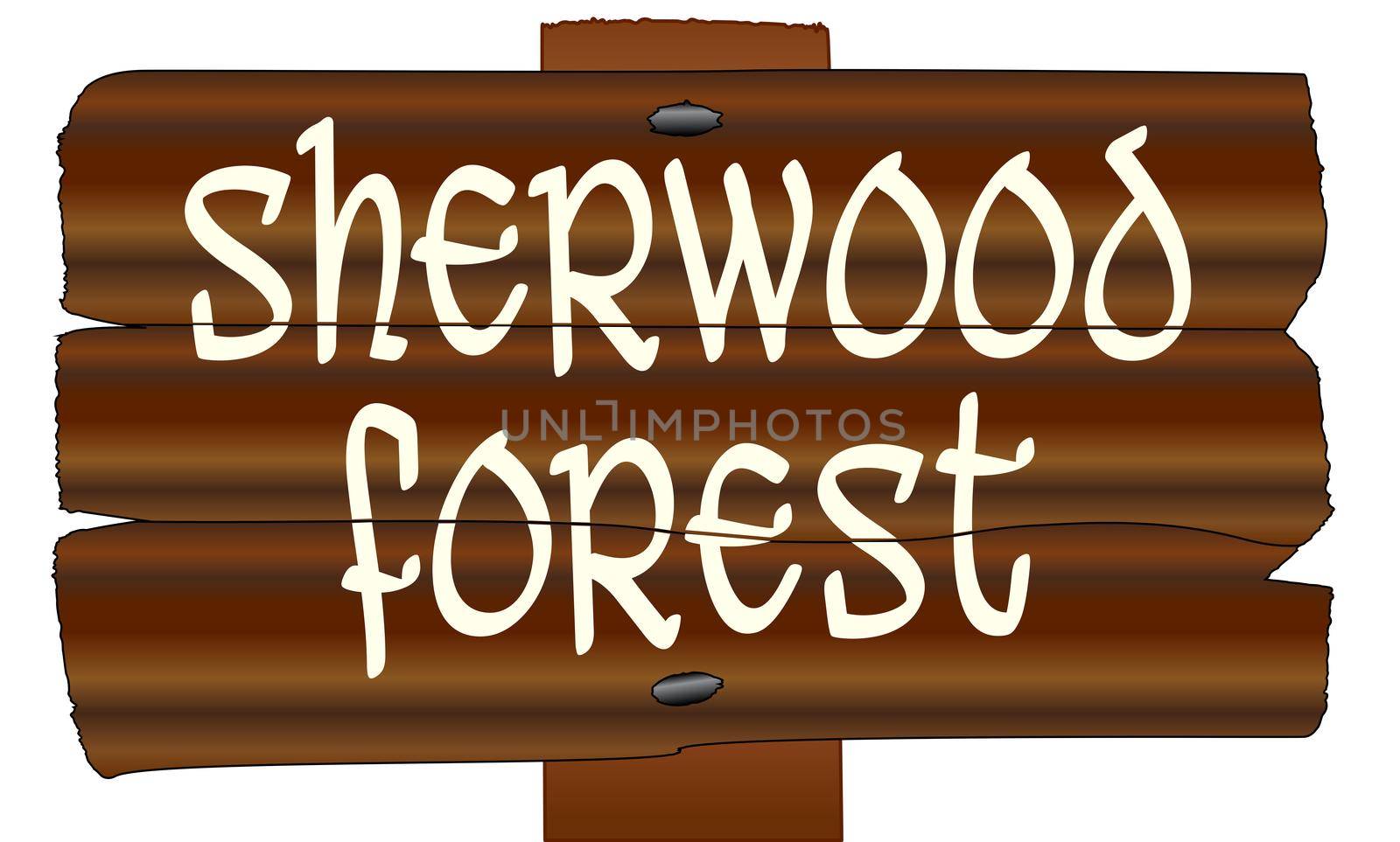 Sherwood Forest Old Wooden Sign by Bigalbaloo