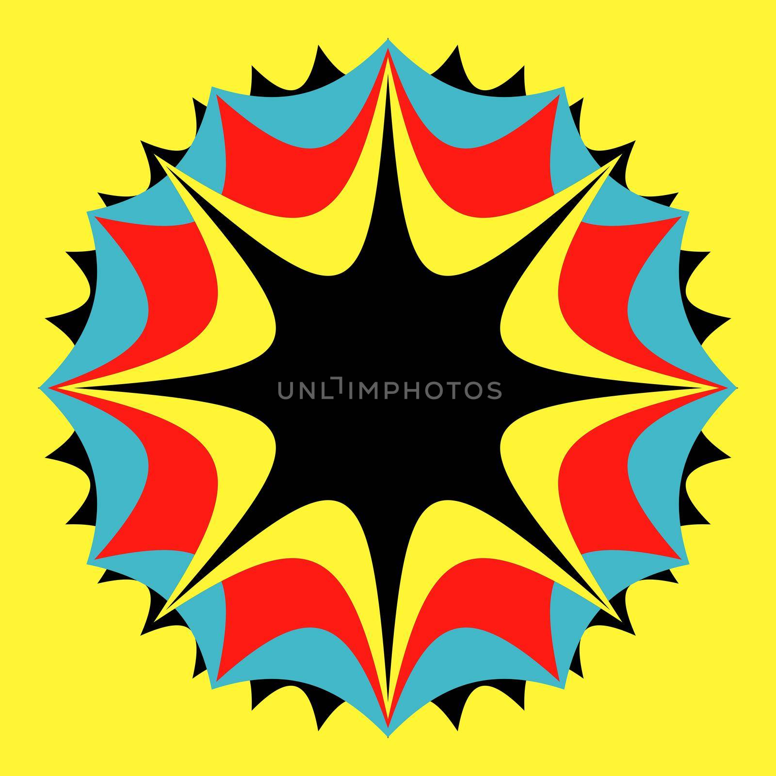 An abstract bright color star burst background