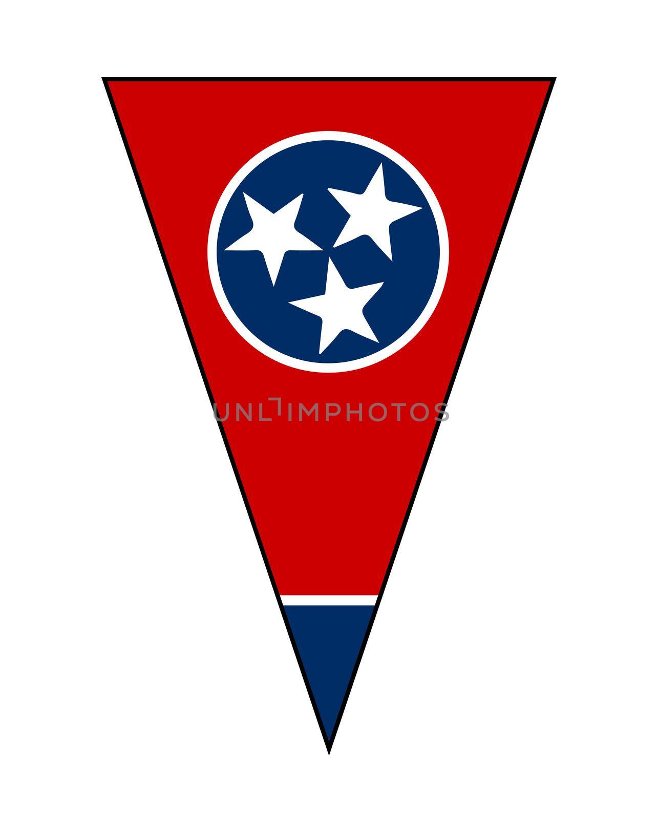 The flag of the USA state of Tennessee part of a bunting