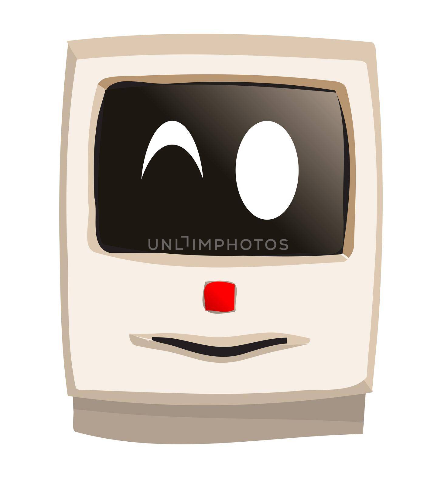 Winking Face Beige Computer by Bigalbaloo