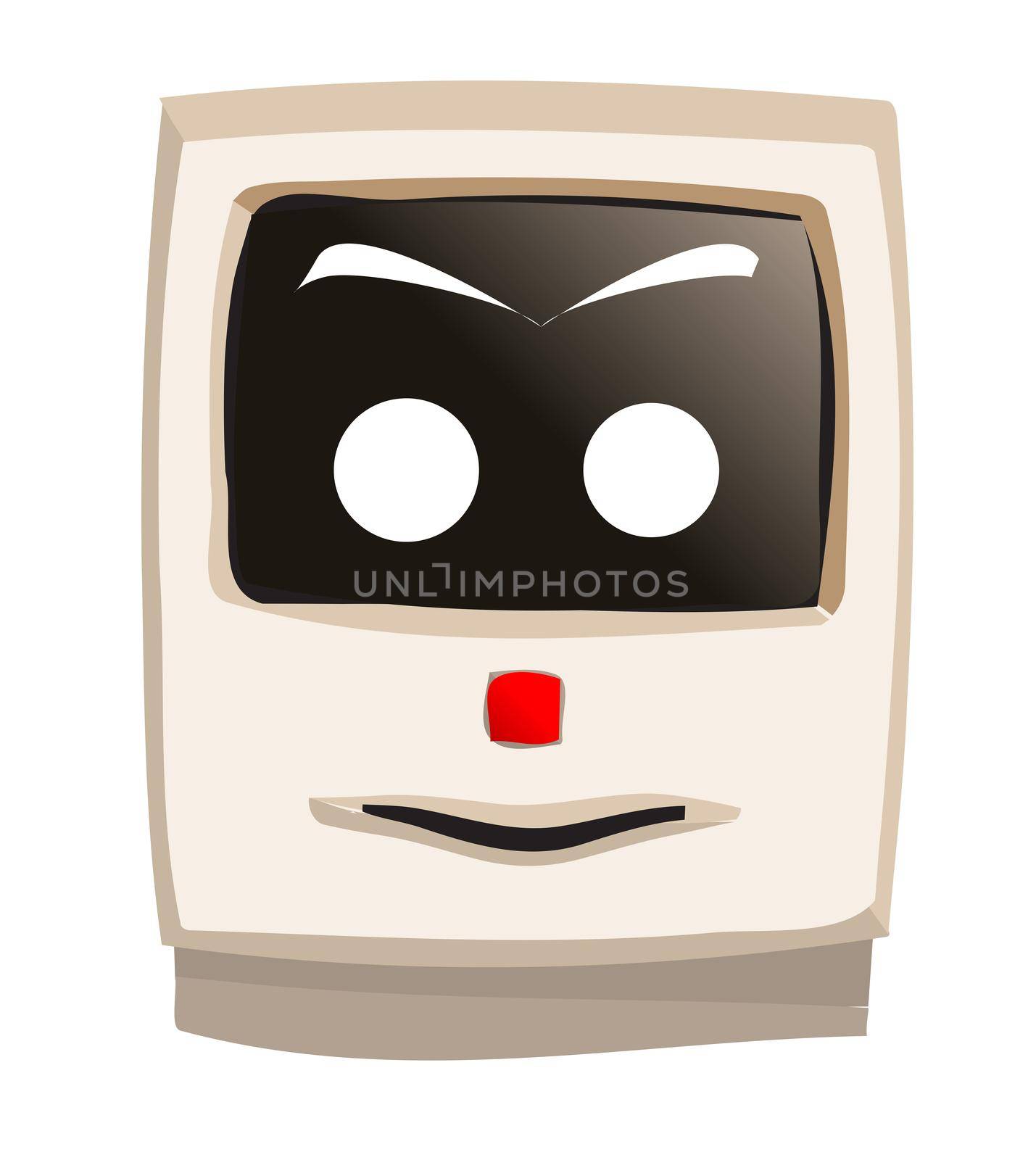 Smiling Face Beige Computer by Bigalbaloo