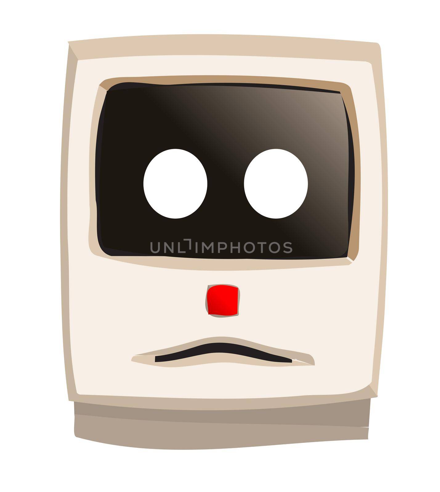 Sad Face Beige Computer by Bigalbaloo