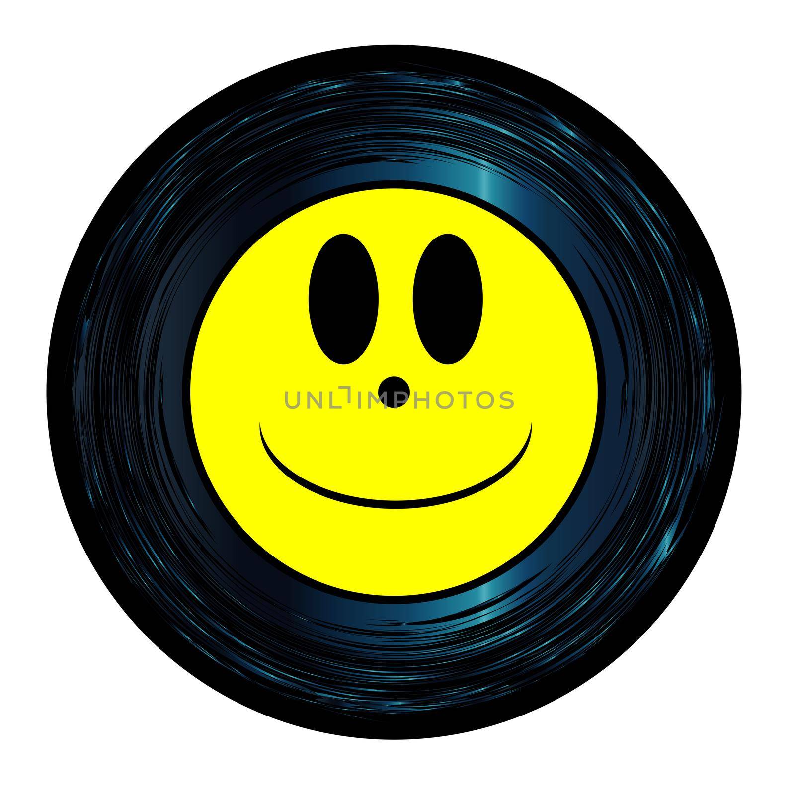 Seven Inch Vinyl Happy Smily Face by Bigalbaloo