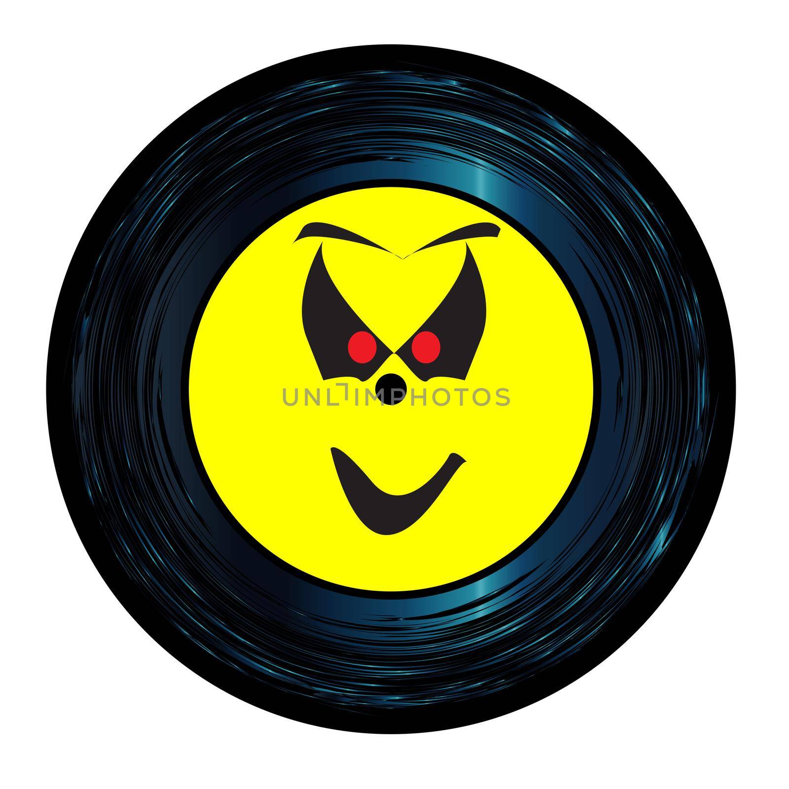 Seven Inch Vinyl Happy Ghost Face by Bigalbaloo