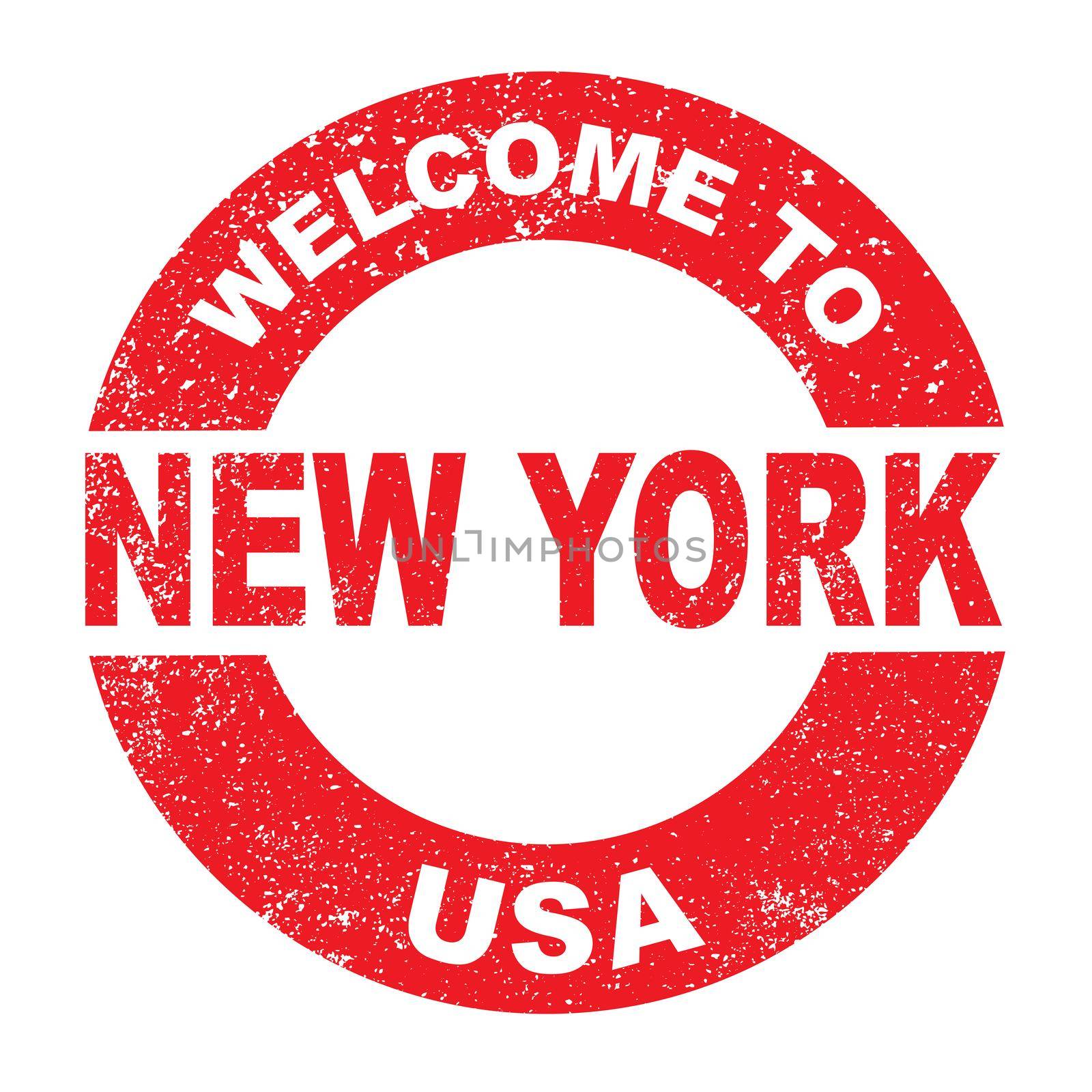 Rubber Ink Stamp Welcome To New York USA by Bigalbaloo