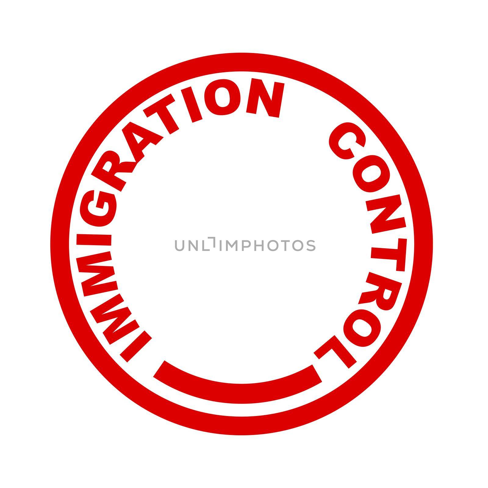 Immigration Control isolated red rubber ink stamp