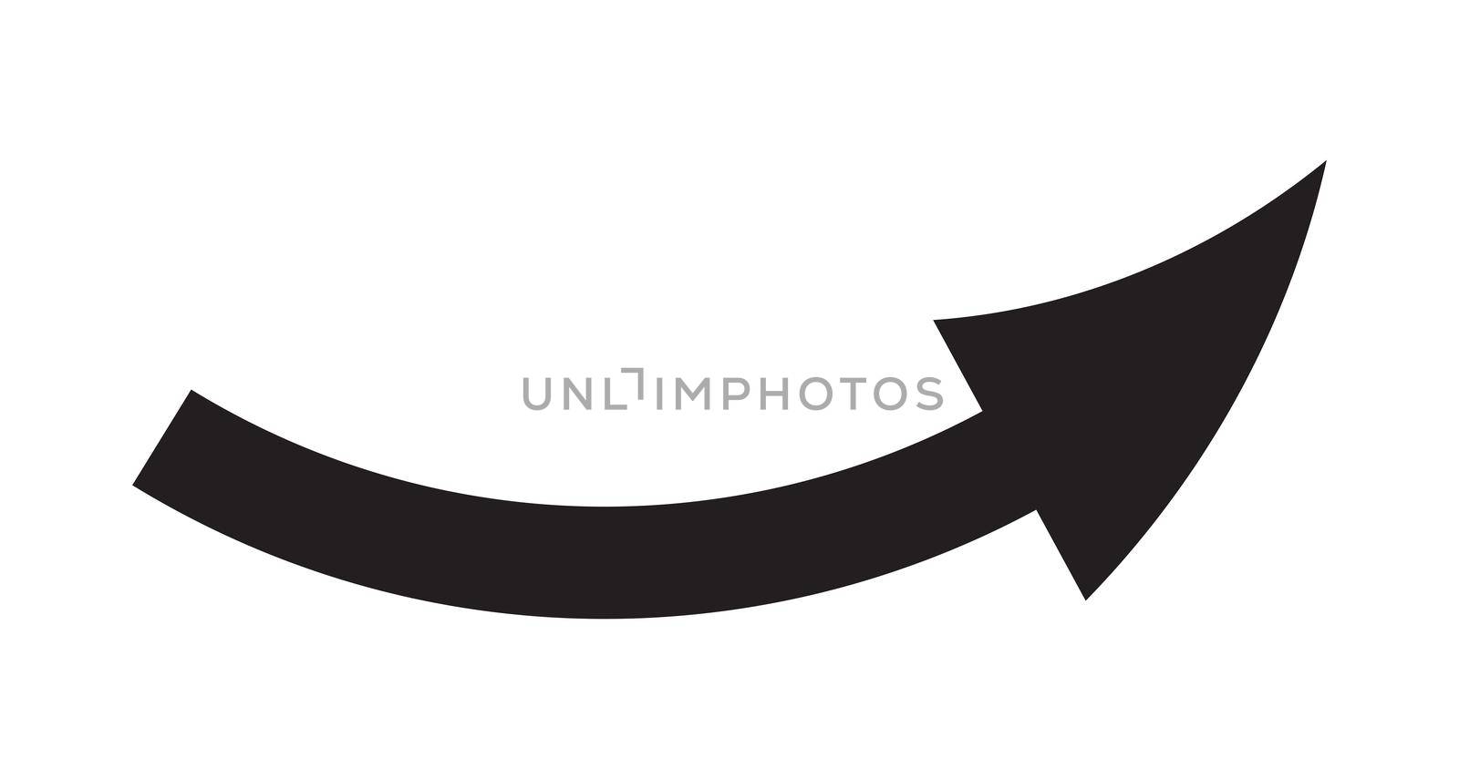 Black Bent Direction Arrow On A white Background by Bigalbaloo