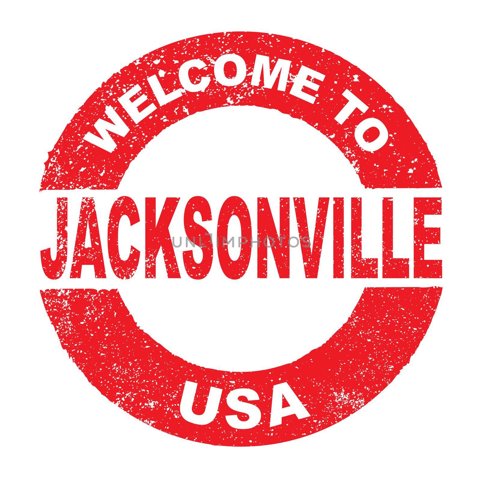 Rubber Ink Stamp Welcome To Jacksonville USA by Bigalbaloo