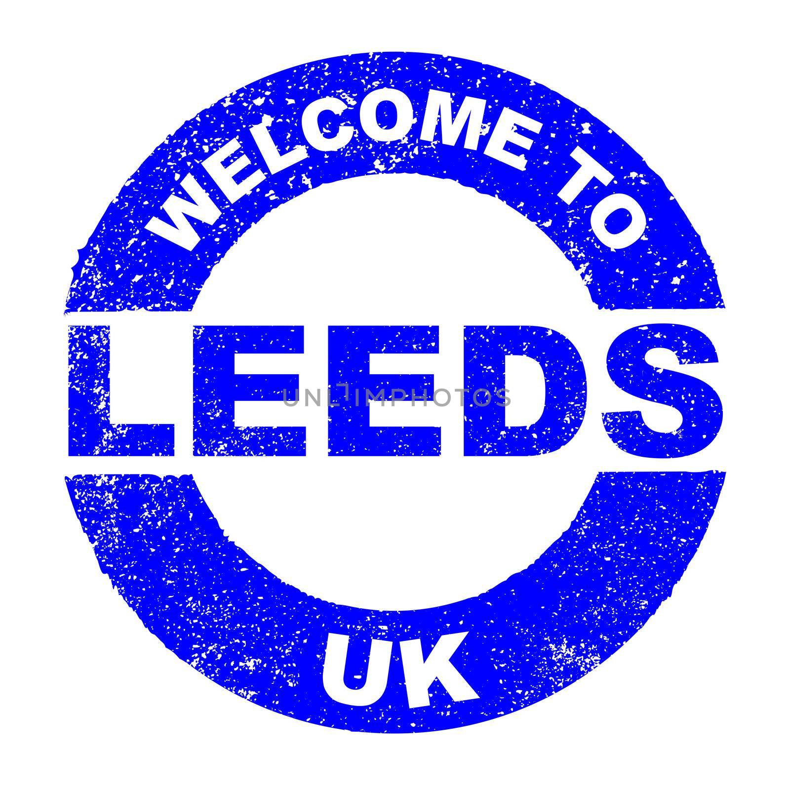 Rubber Ink Stamp Welcome To Leeds UK by Bigalbaloo