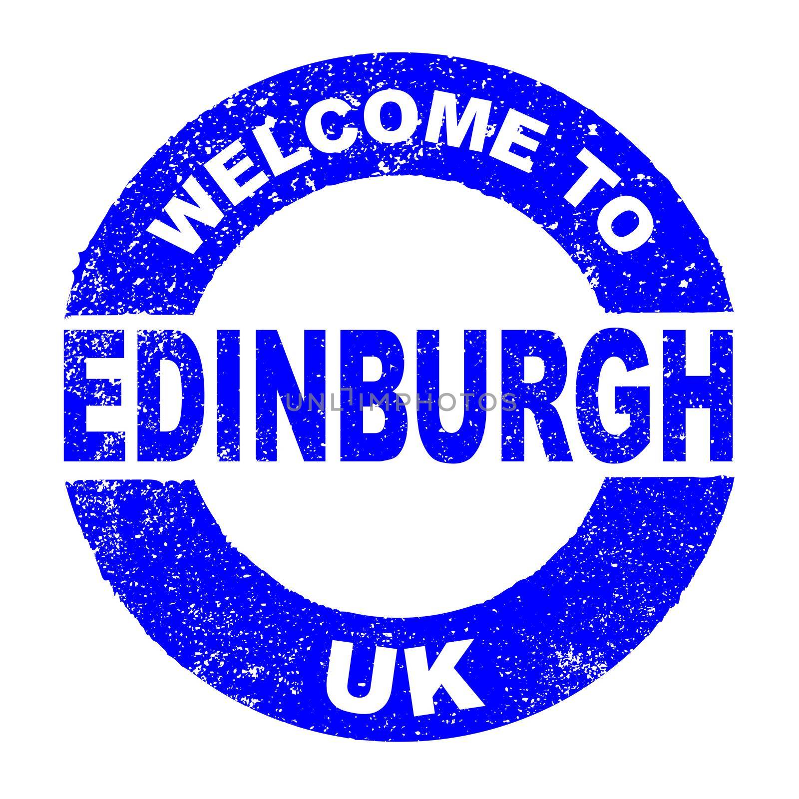 Rubber Ink Stamp Welcome To Edinburgh UK by Bigalbaloo