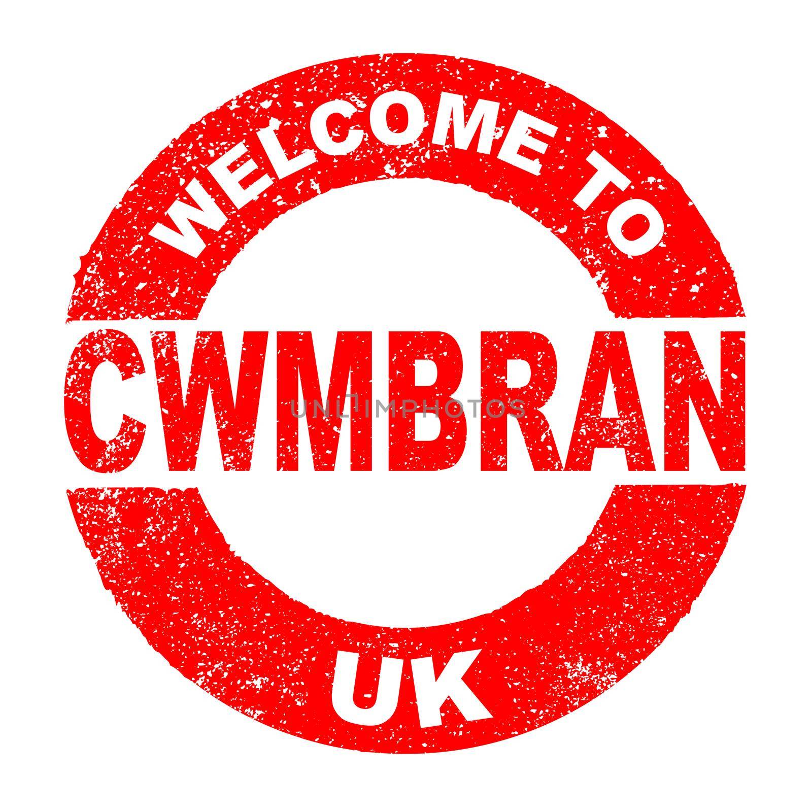 Rubber Ink Stamp Welcome To Cwmbran UK by Bigalbaloo