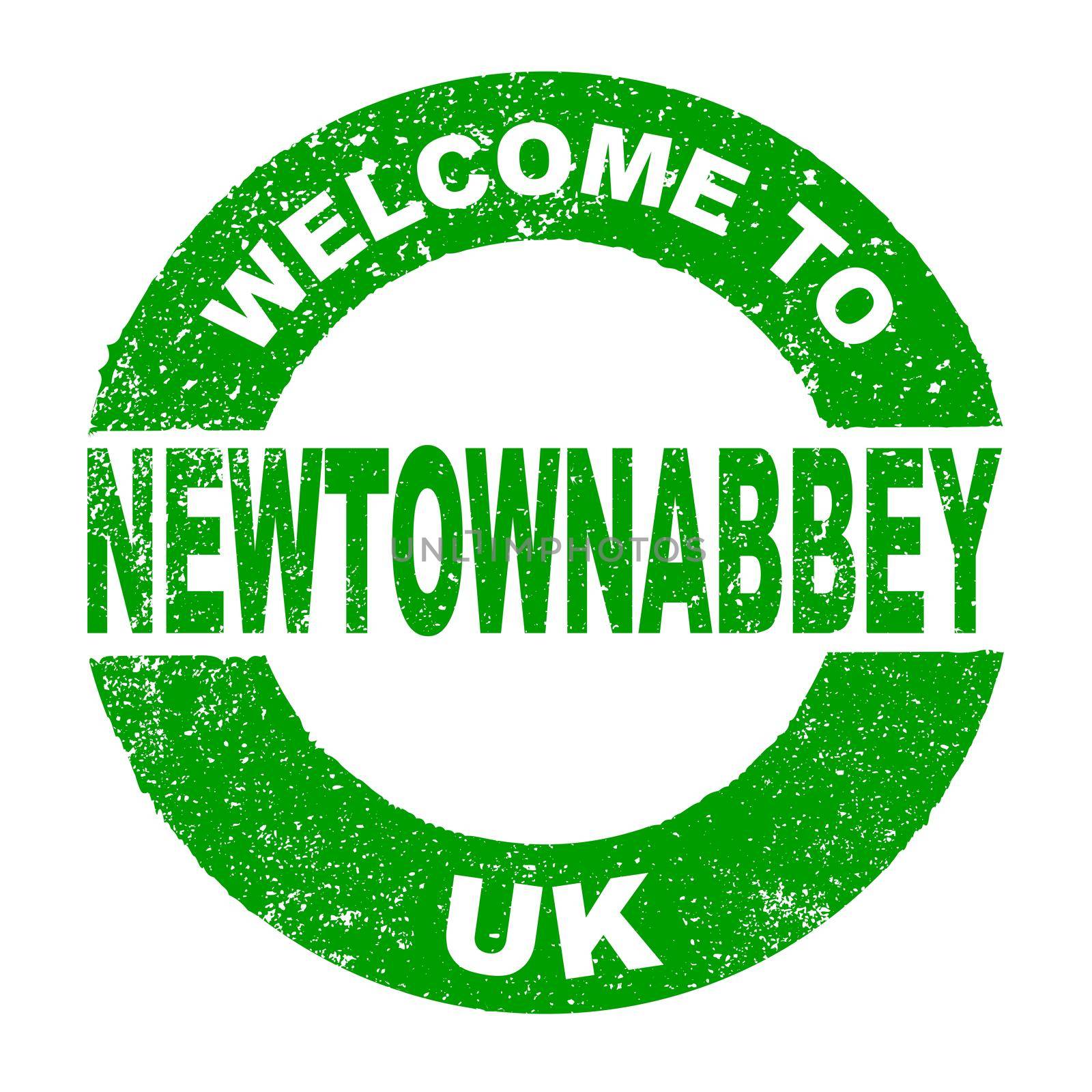 Rubber Ink Stamp Welcome To Newtownabbey UK by Bigalbaloo