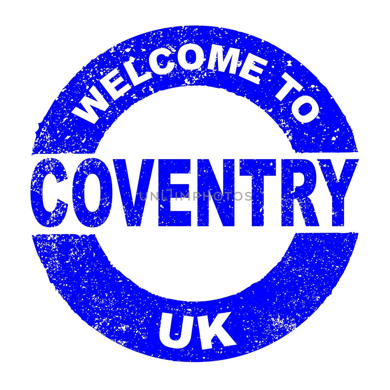 Rubber Ink Stamp Welcome To Coventry UK by Bigalbaloo
