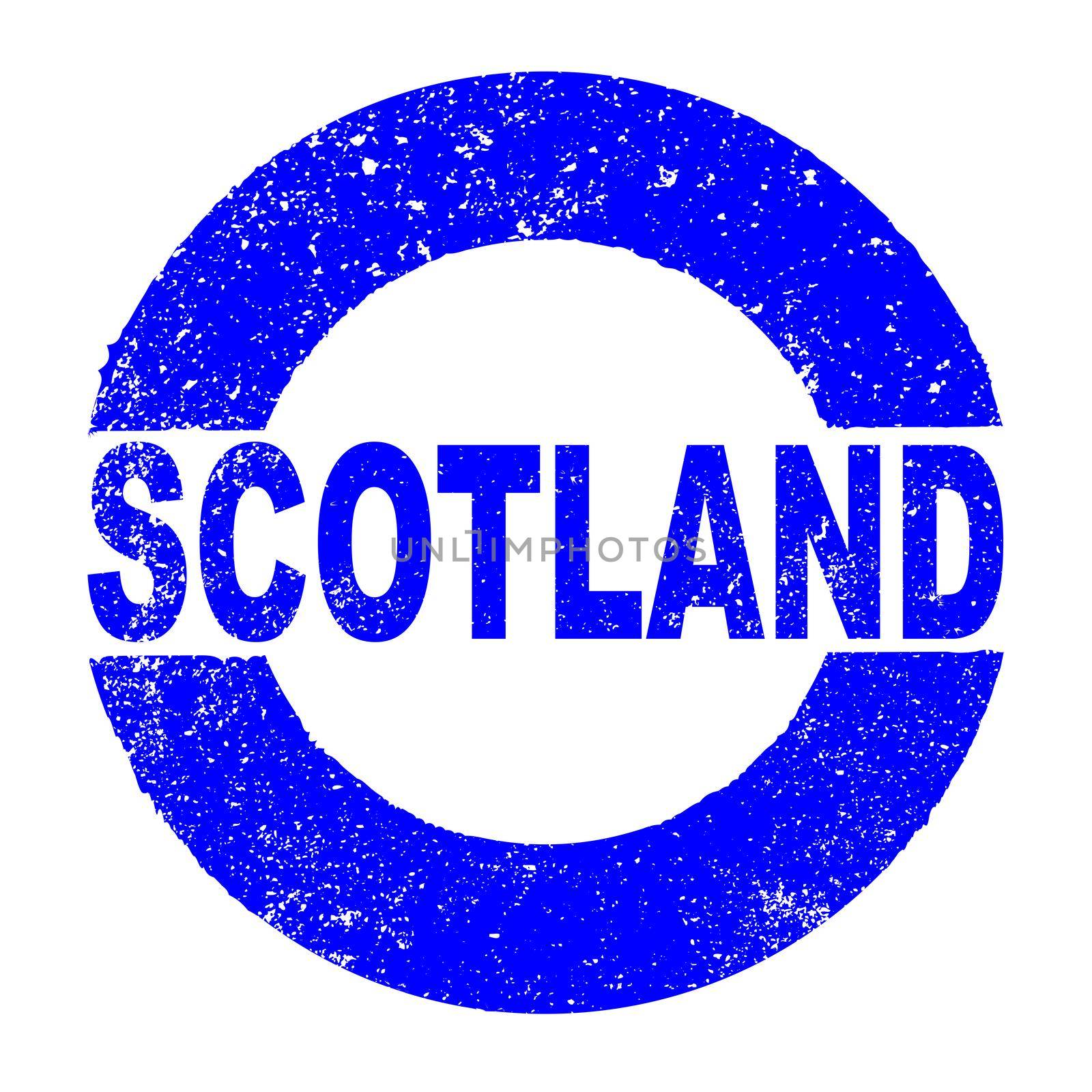 Rubber Ink Stamp With The Text Scotland by Bigalbaloo