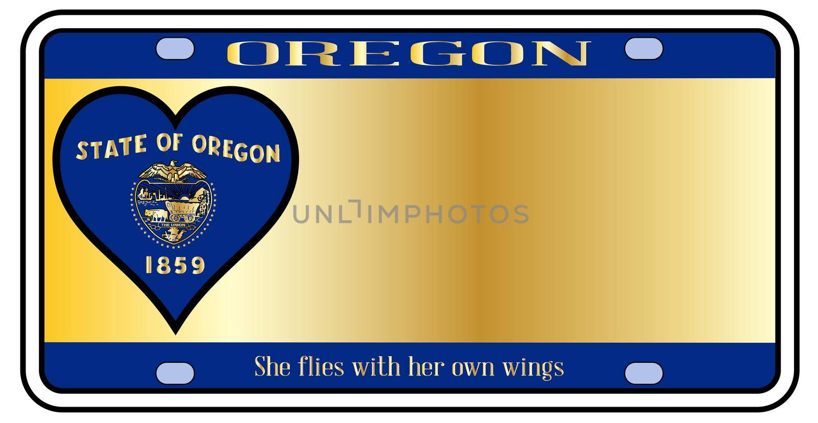 Oregon State License Plate With Icon by Bigalbaloo