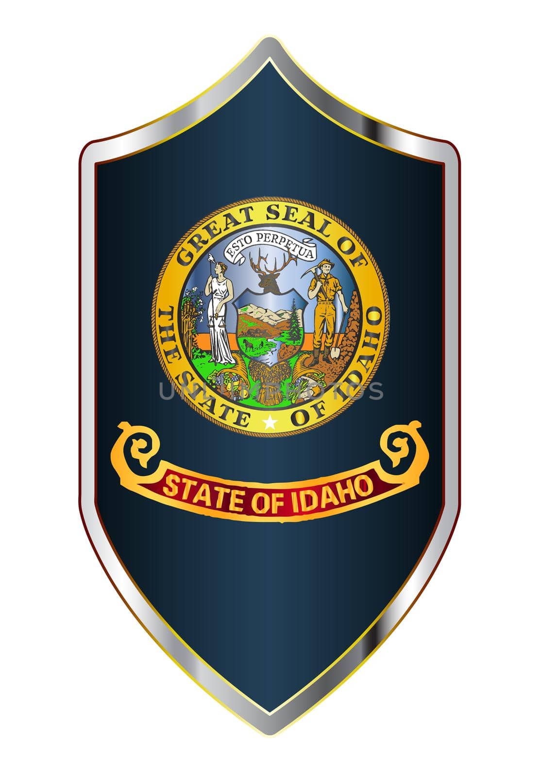 Idaho State Flag On A Crusader Style Shield by Bigalbaloo
