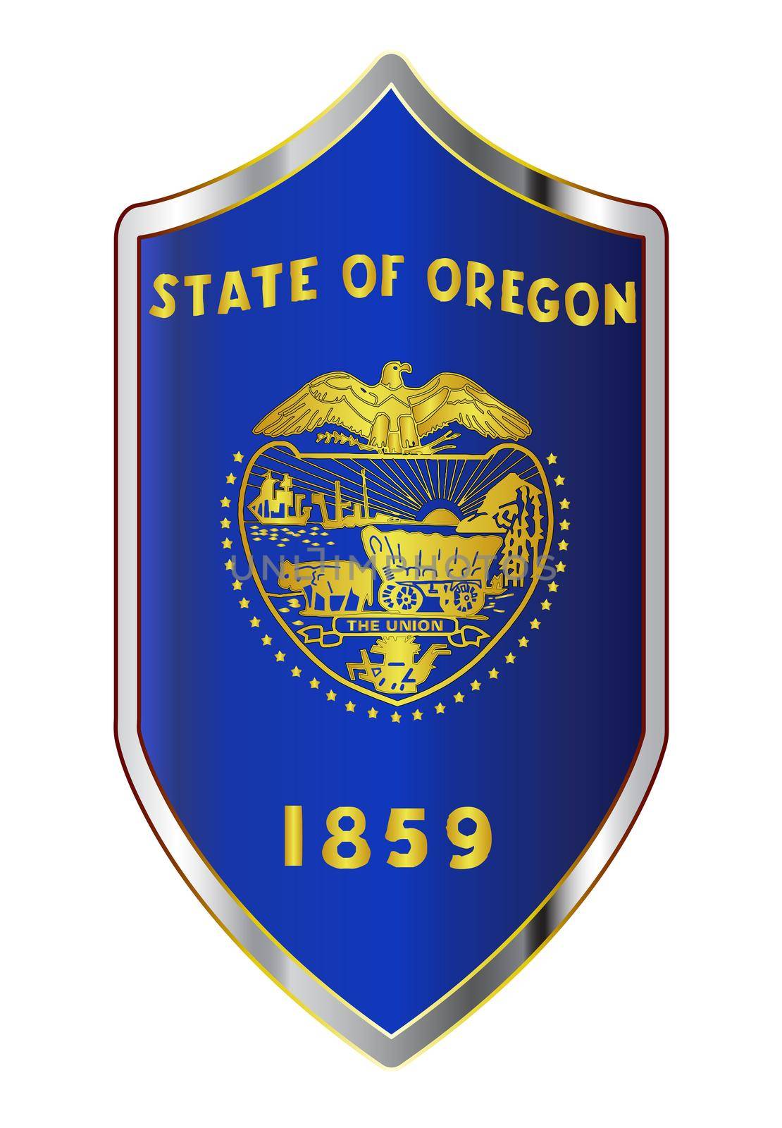 Oregon State Flag On A Crusader Style Shield by Bigalbaloo
