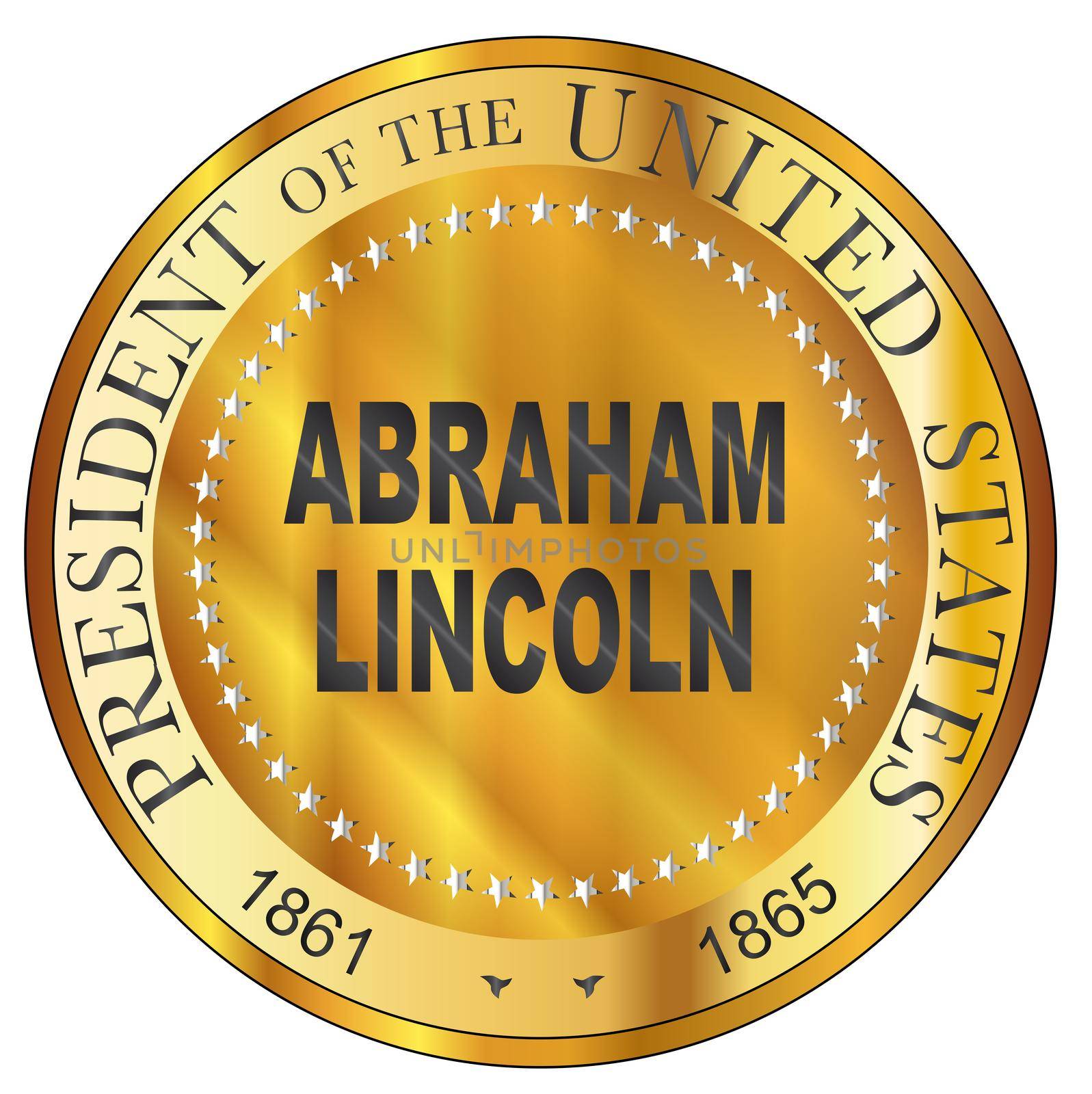 Abraham Lincoln president of the United States of America round stamp