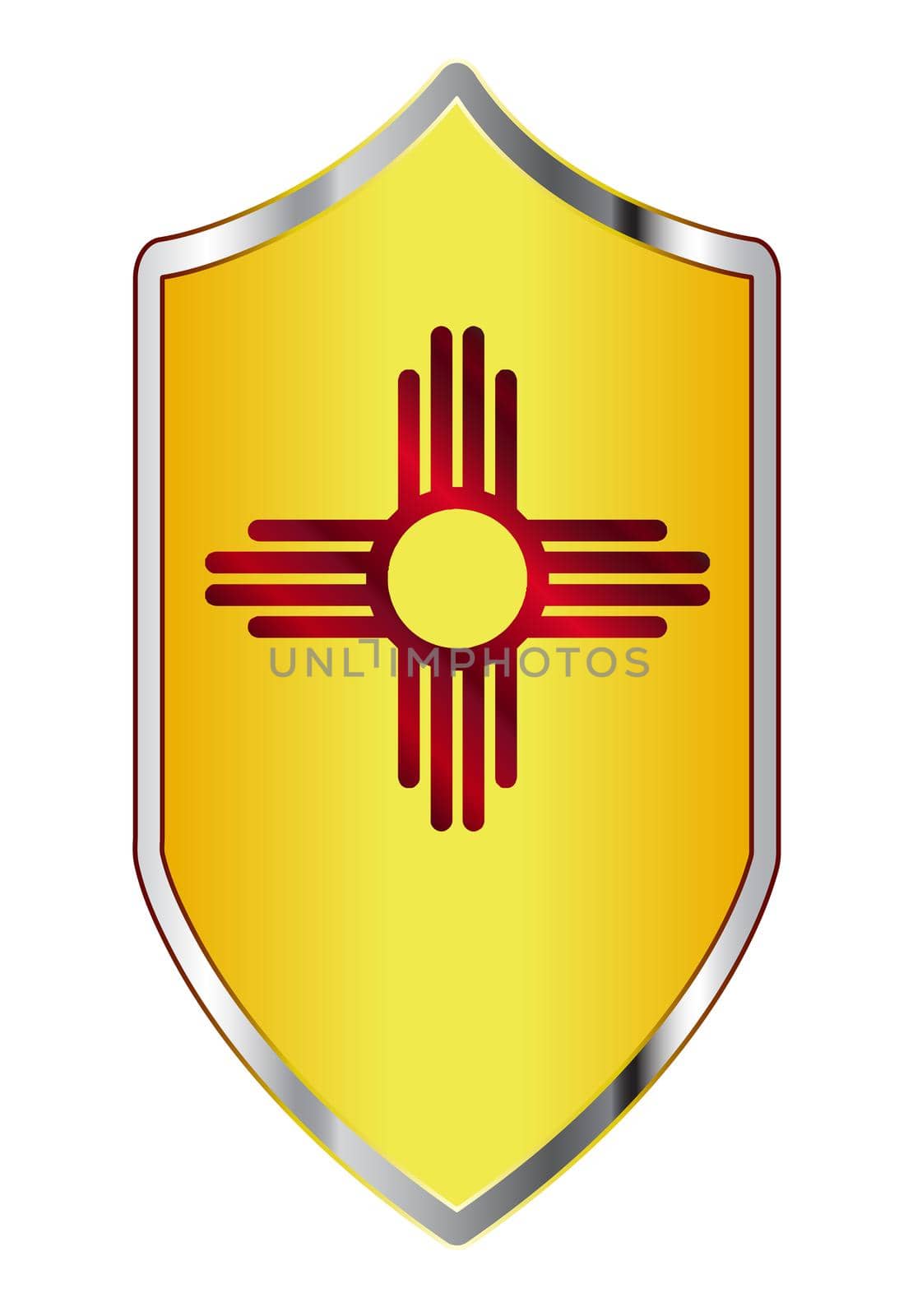 New Mexico State Flag On A Crusader Style Shield by Bigalbaloo