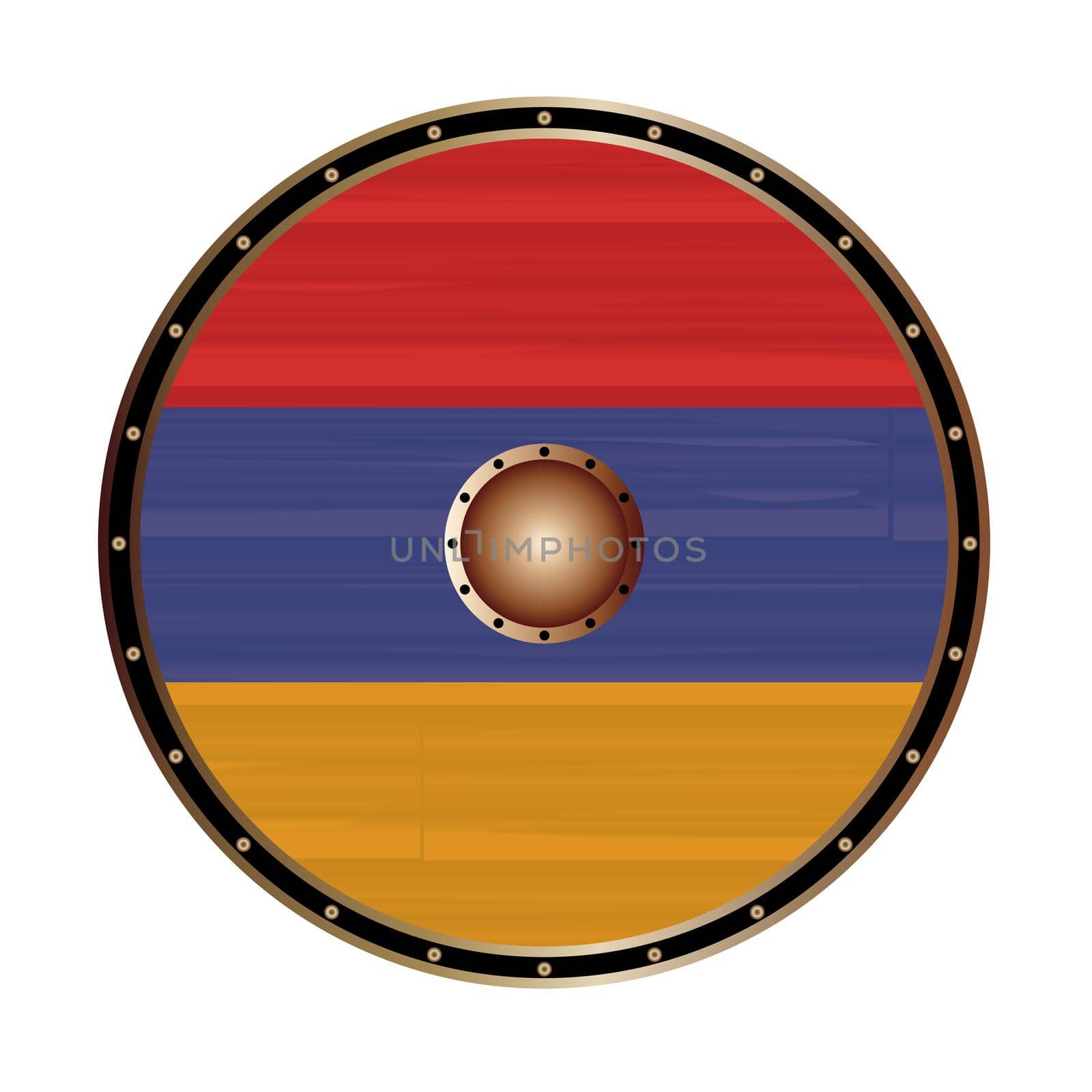 Round Viking Style Shield With Armenian Flag by Bigalbaloo