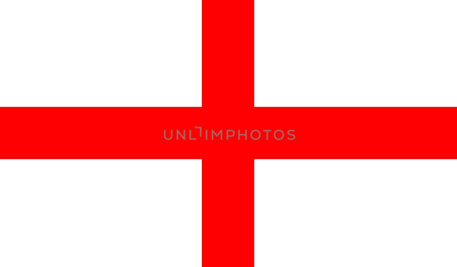 The flag of England and Saint George red cross on a white background