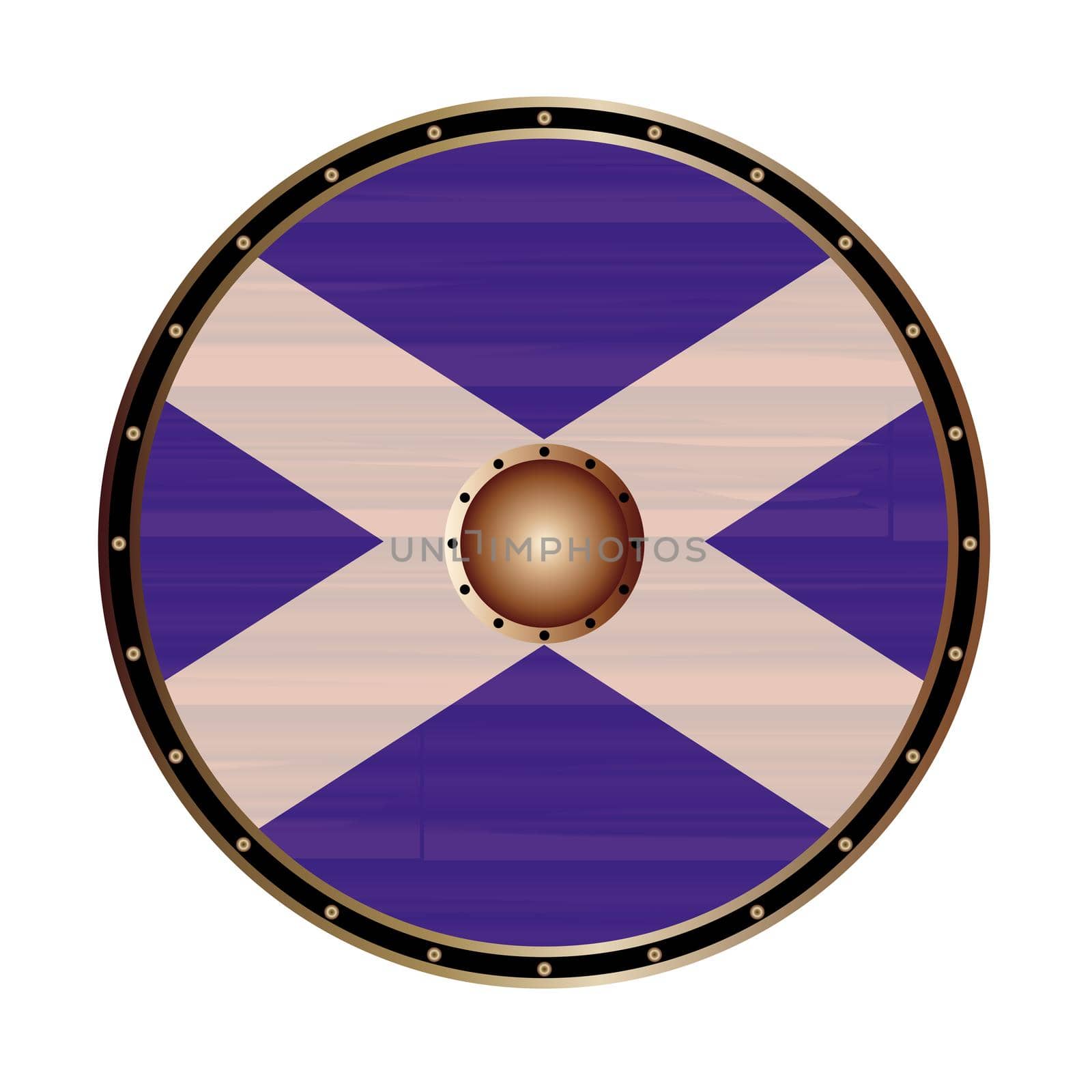 Round Shield With the flag of Scotland by Bigalbaloo