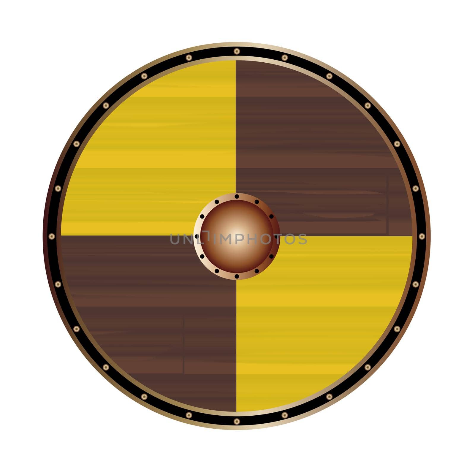 Round Viking Shield With Large Squares by Bigalbaloo