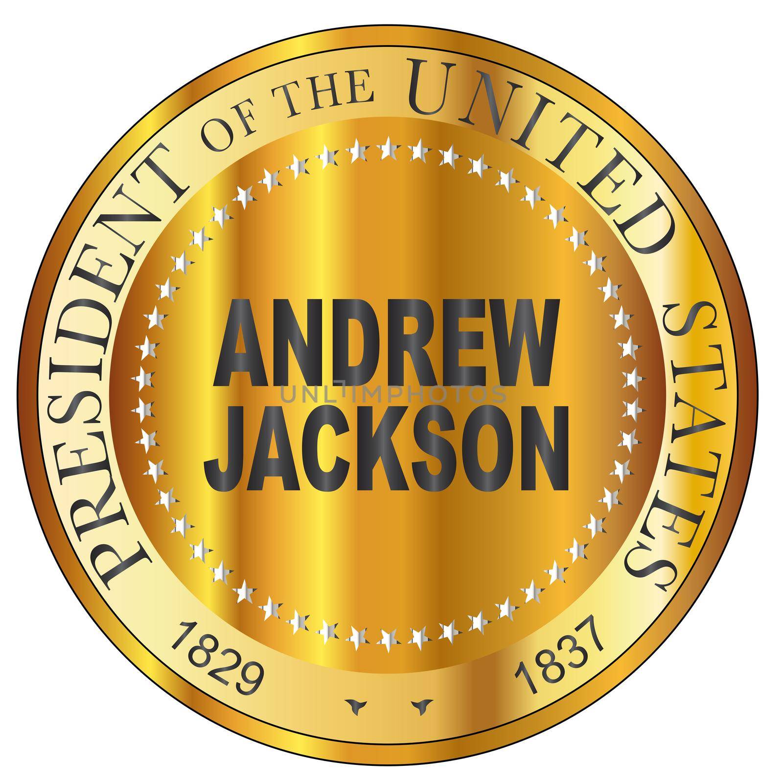 Andrew Jackson Gold Metal Stamp by Bigalbaloo