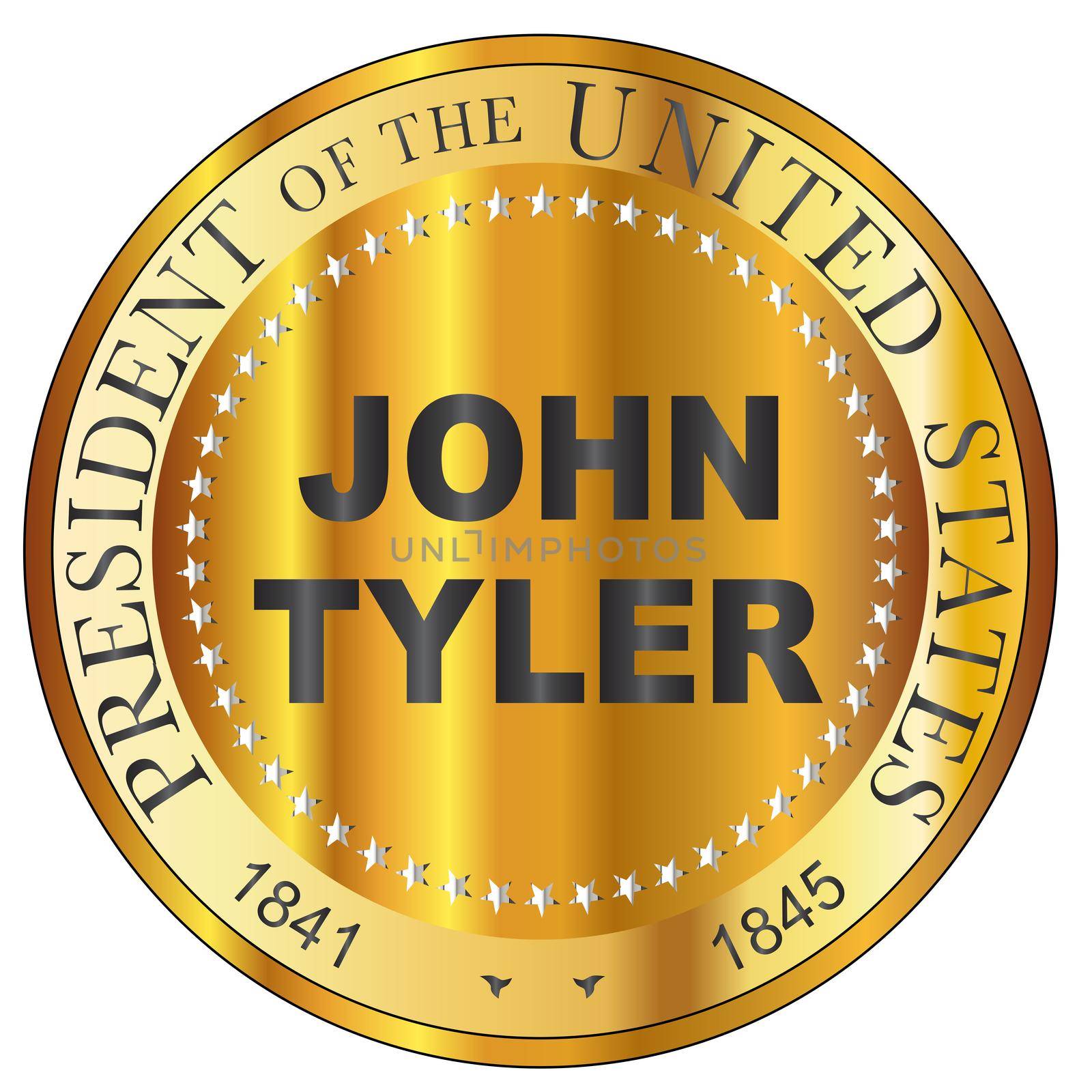 John Tyler Gold Metal Stamp by Bigalbaloo