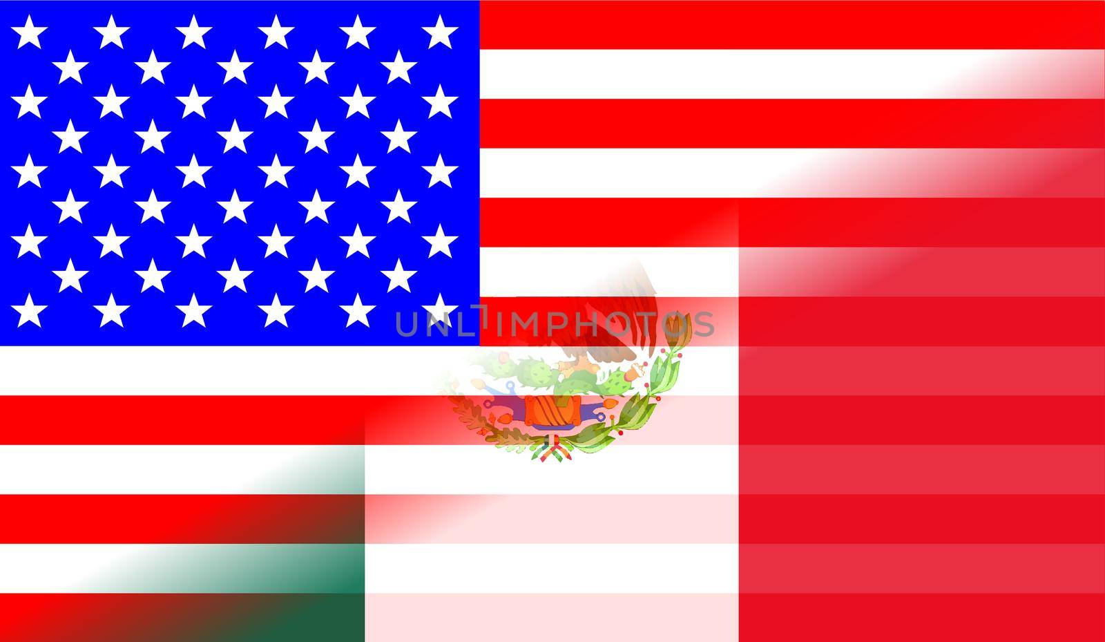 USA And Mexican Flag Blend by Bigalbaloo